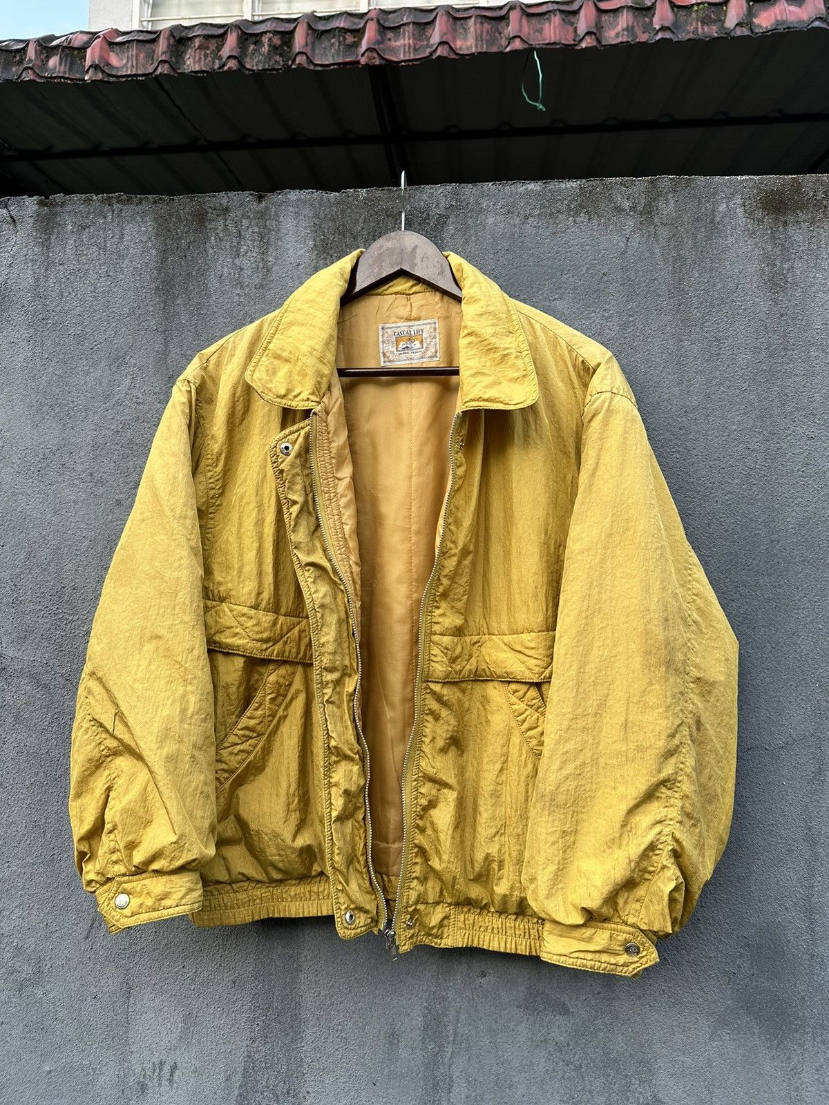 Vintage 👹Vintage Casual Life Multi Pocket Yellow Bomber Jacket Size US S / EU 44-46 / 1 - 8 Thumbnail