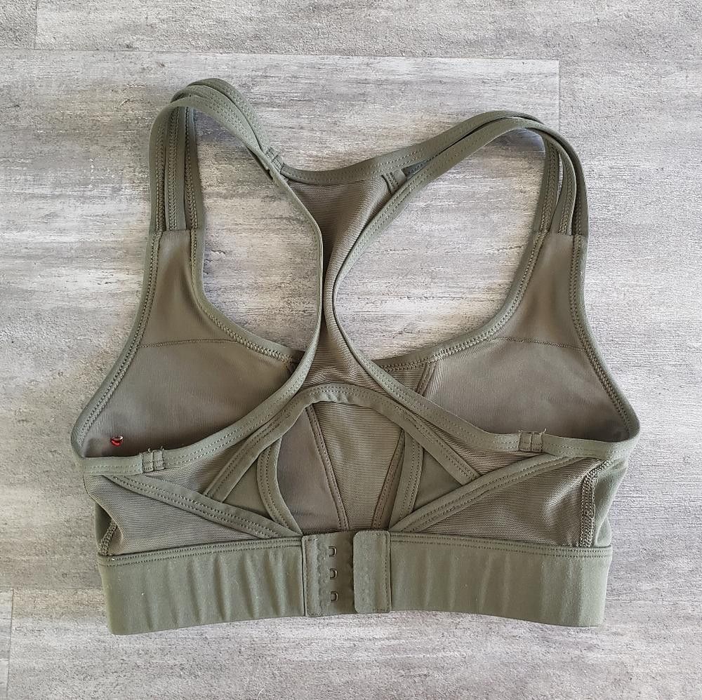 Designer Army Green Lorna Jane Sport Bra Size ONE SIZE - 2 Thumbnail
