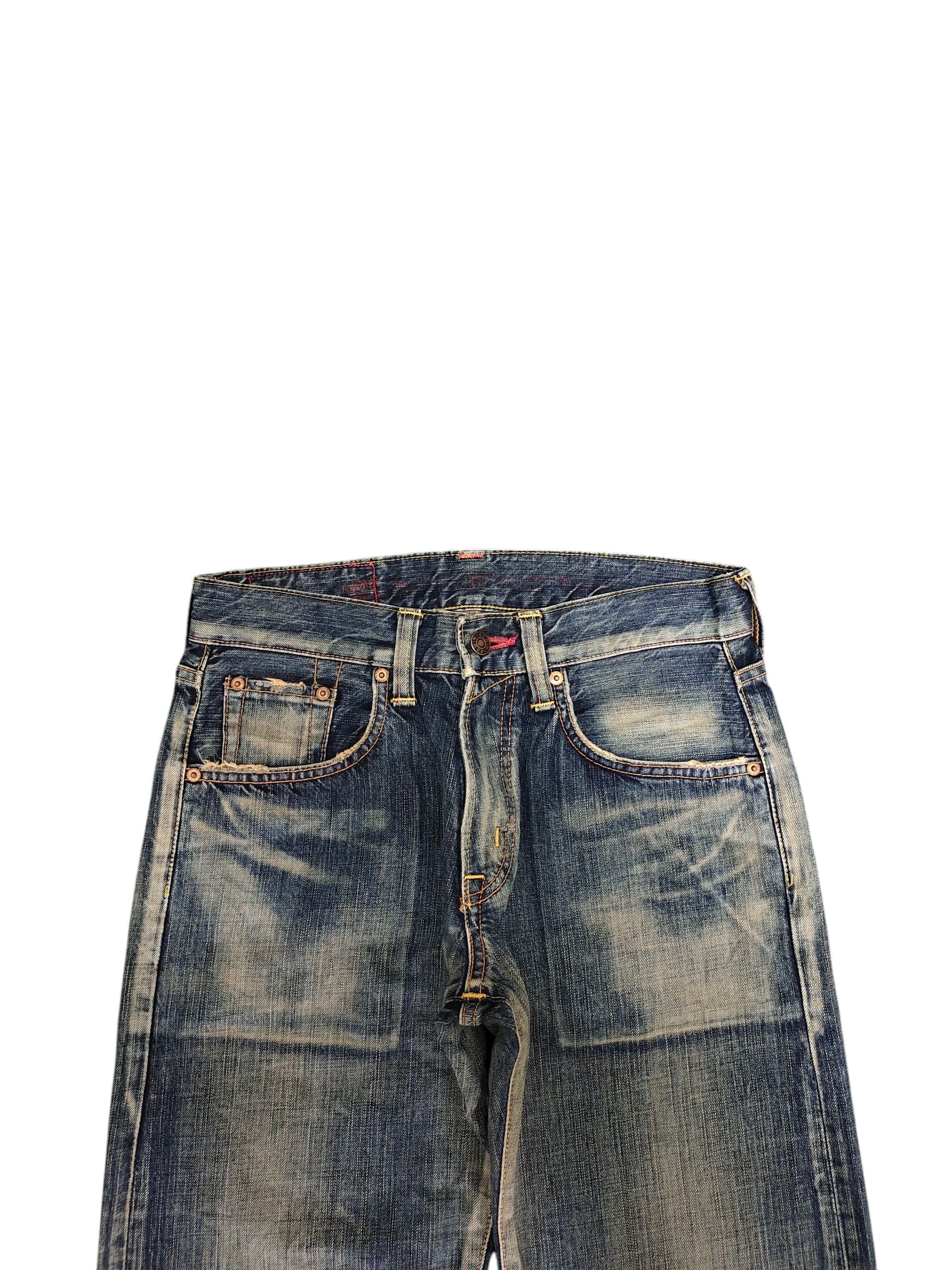 Comme des Garcons × Undercover Vintage Edwin 504 Japan Clawmark Distress Loose Denim Jeans Size US 29 - 2 Thumbnail