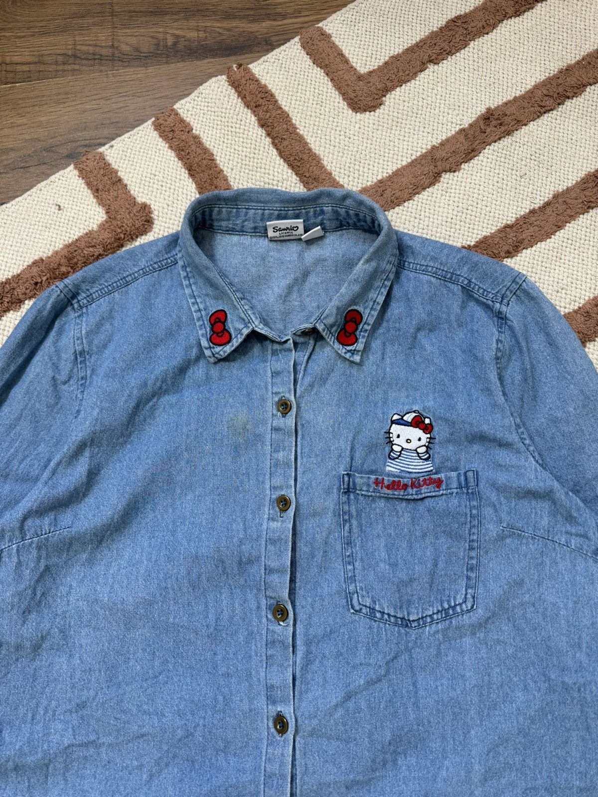 Cartoon Network VINTAGE HELLO KITTY DENIM CUTE SHIRT Size L / US 10 / IT 46 - 4 Thumbnail