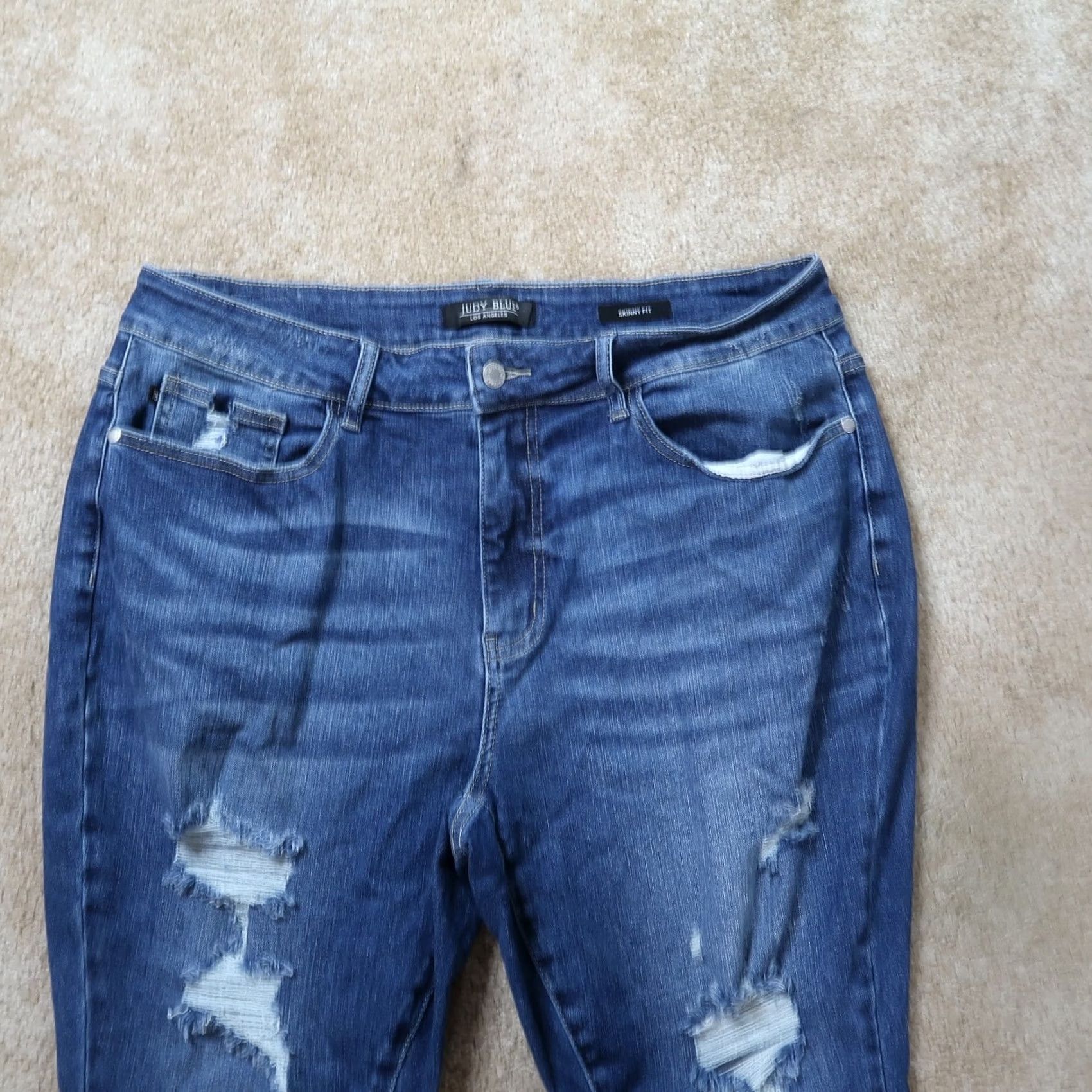 Vintage Judy Blue High Rise Skinny Fit Jeans Women's 20W Blue Stretch Denim Size 42" / US 20 - 3 Thumbnail