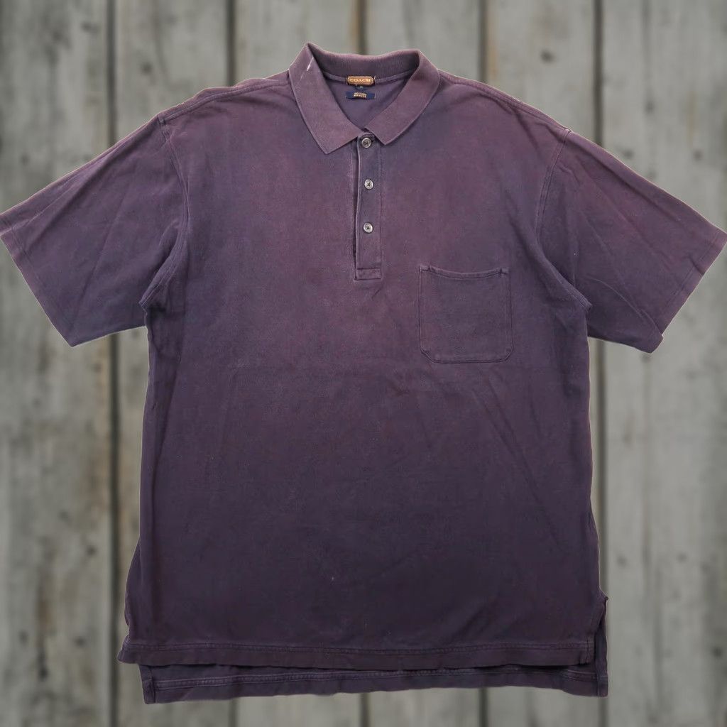 Coach VINTAGE Coach Polo Shirt Mens XL Blue 90s 100% Cotton Solid Polo Shirt Regular Fit Logo Button Collar Short Sleeve USA Mens Size US XL / EU 56 / 4 - 1 Thumbnail