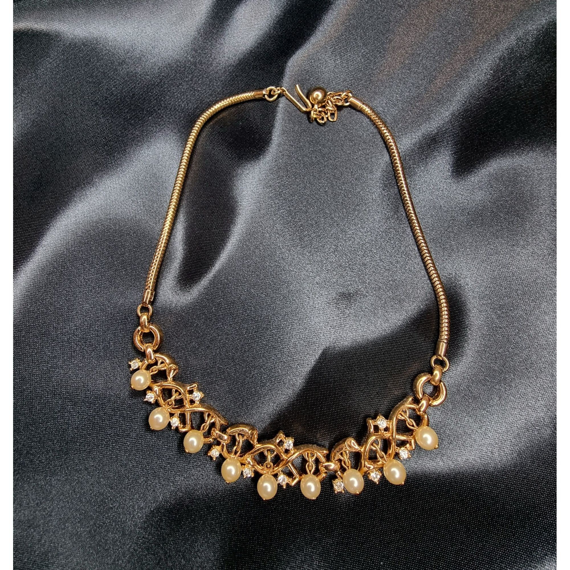 Vintage Rare Find Vintage Trifari 1950s Gold-Tone Necklace With Faux Size ONE SIZE - 3 Thumbnail