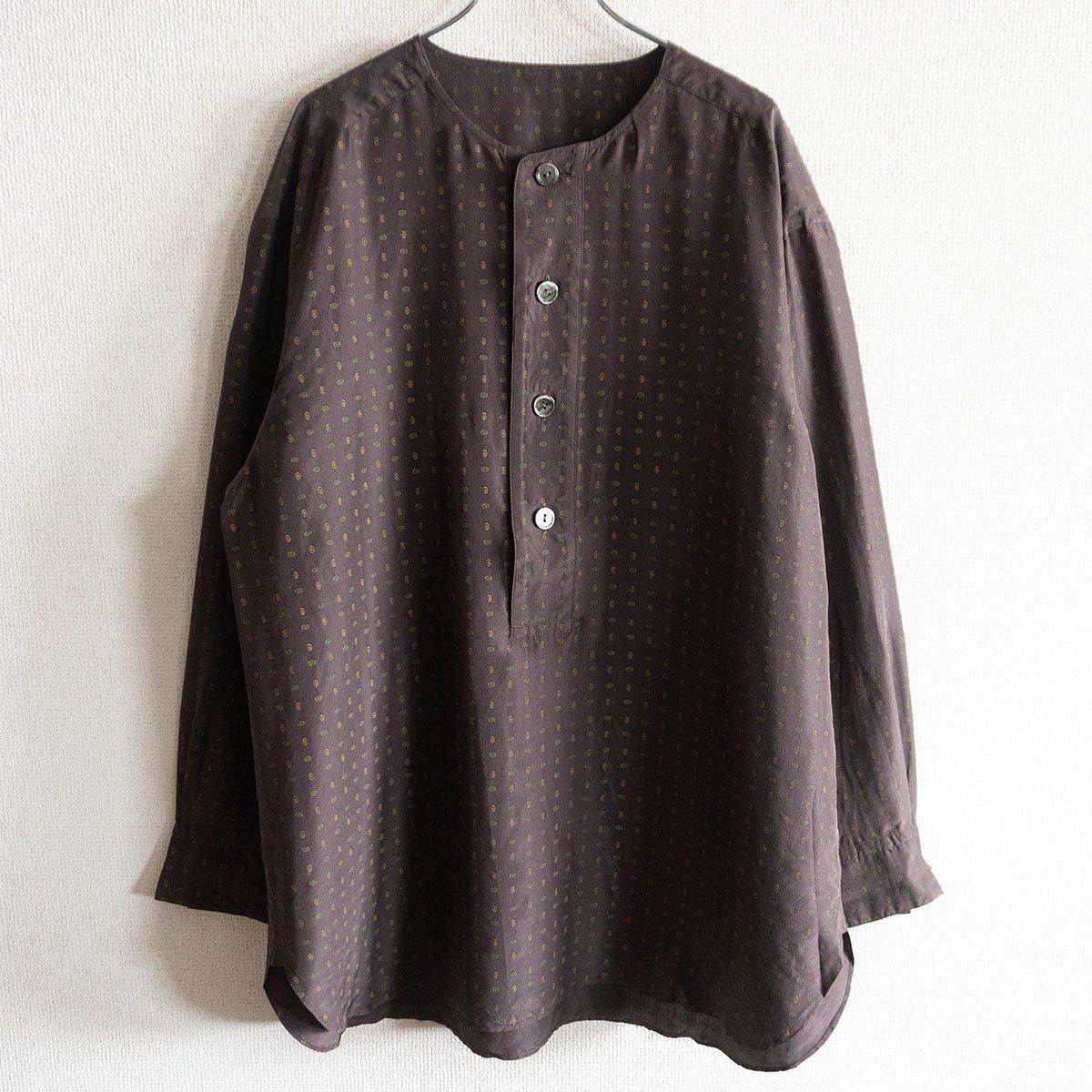 Arts & Science Arts & Science Patterned Pullover Silk Shirt Brown Size 3 Size US L / EU 52-54 / 3 - 1 Thumbnail