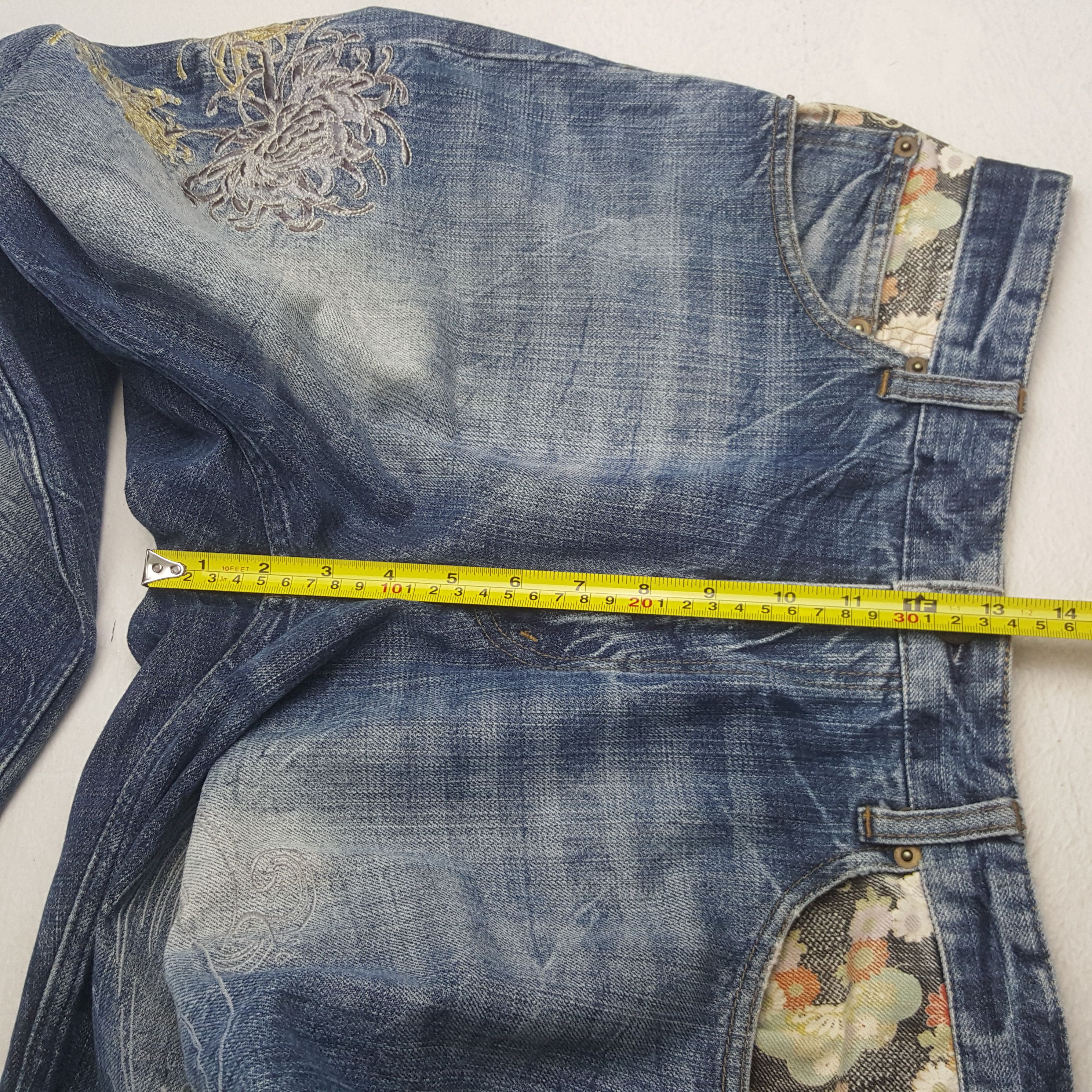 Japanese Brand Vintage Karakuri Tamashii Japanese Koi Art Denim Jeans RR9 Size US 29 - 11 Thumbnail