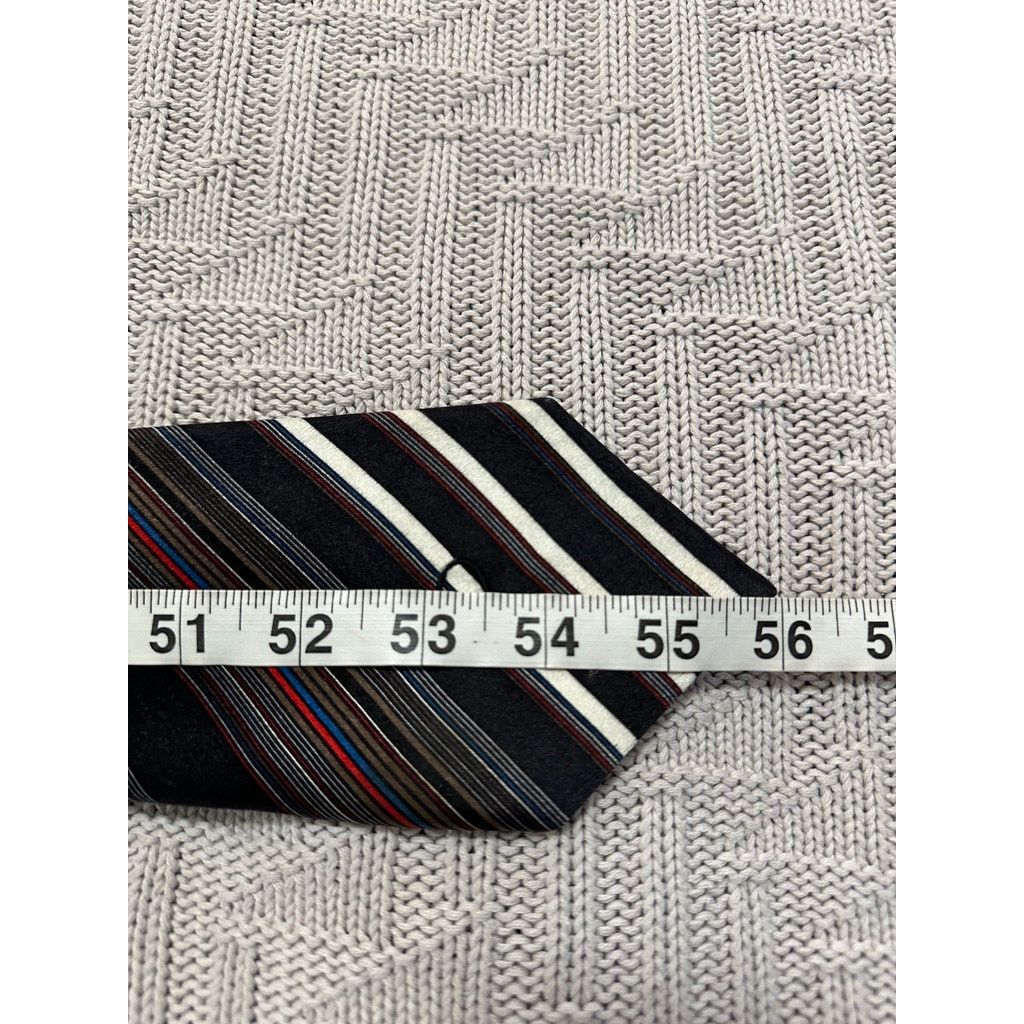 Oscar De La Renta Oscar de la Renta brown striped silk tie Size ONE SIZE - 5 Thumbnail