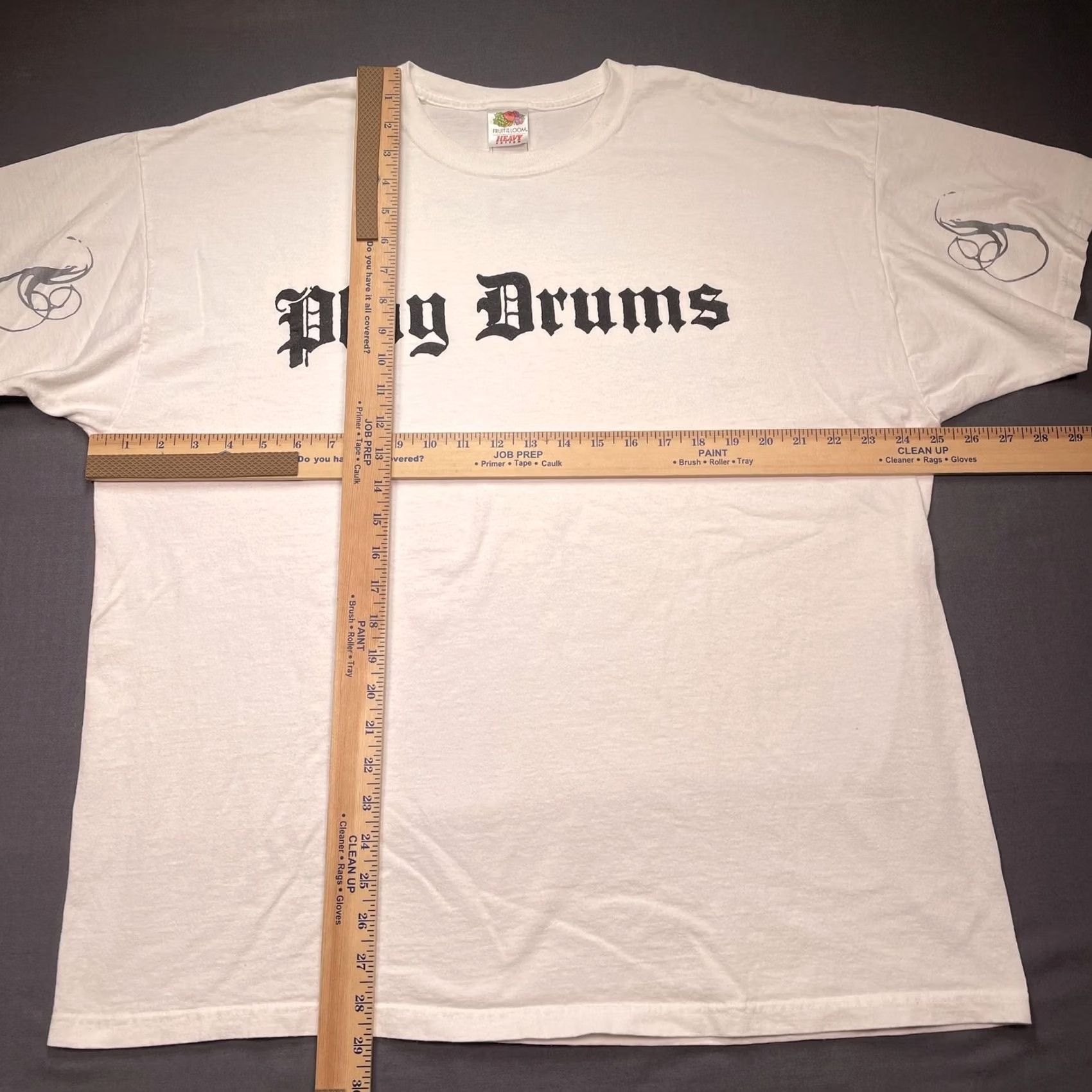 Fruit Of The Loom DW Drums Play Drums Shirt Mens 2XL White Graphic Music Tee Fruit Of The Loom Size US XXL / EU 58 / 5 - 4 Thumbnail
