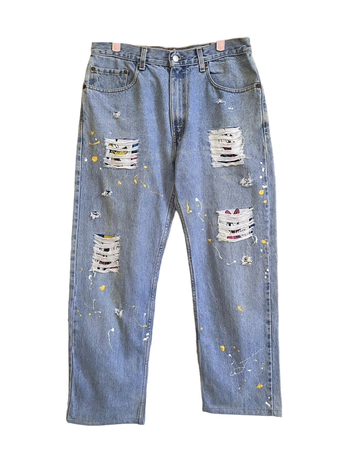 Levi’s Lot 505 X Disney Patchwork Painter Distressed Jeans