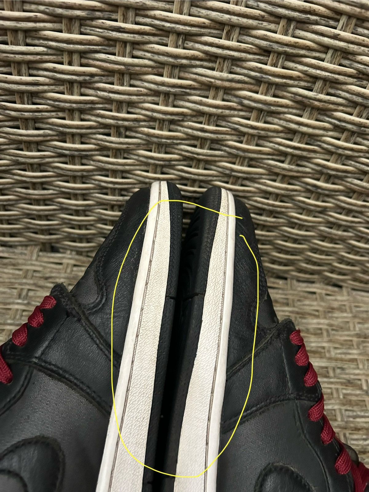Jordan Brand × Nike Jordan 1 Retro High Black Satin Gym Red 555088-060 Size US 7 / EU 40 - 11 Thumbnail
