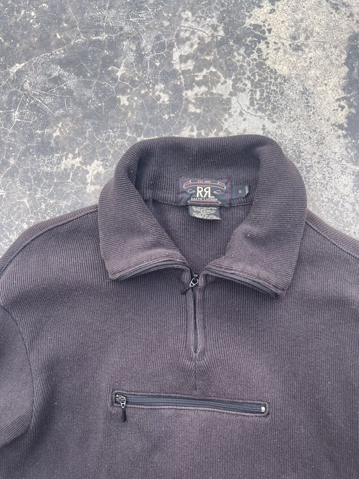 RRL half zipper Centre Pocket body fit shirt