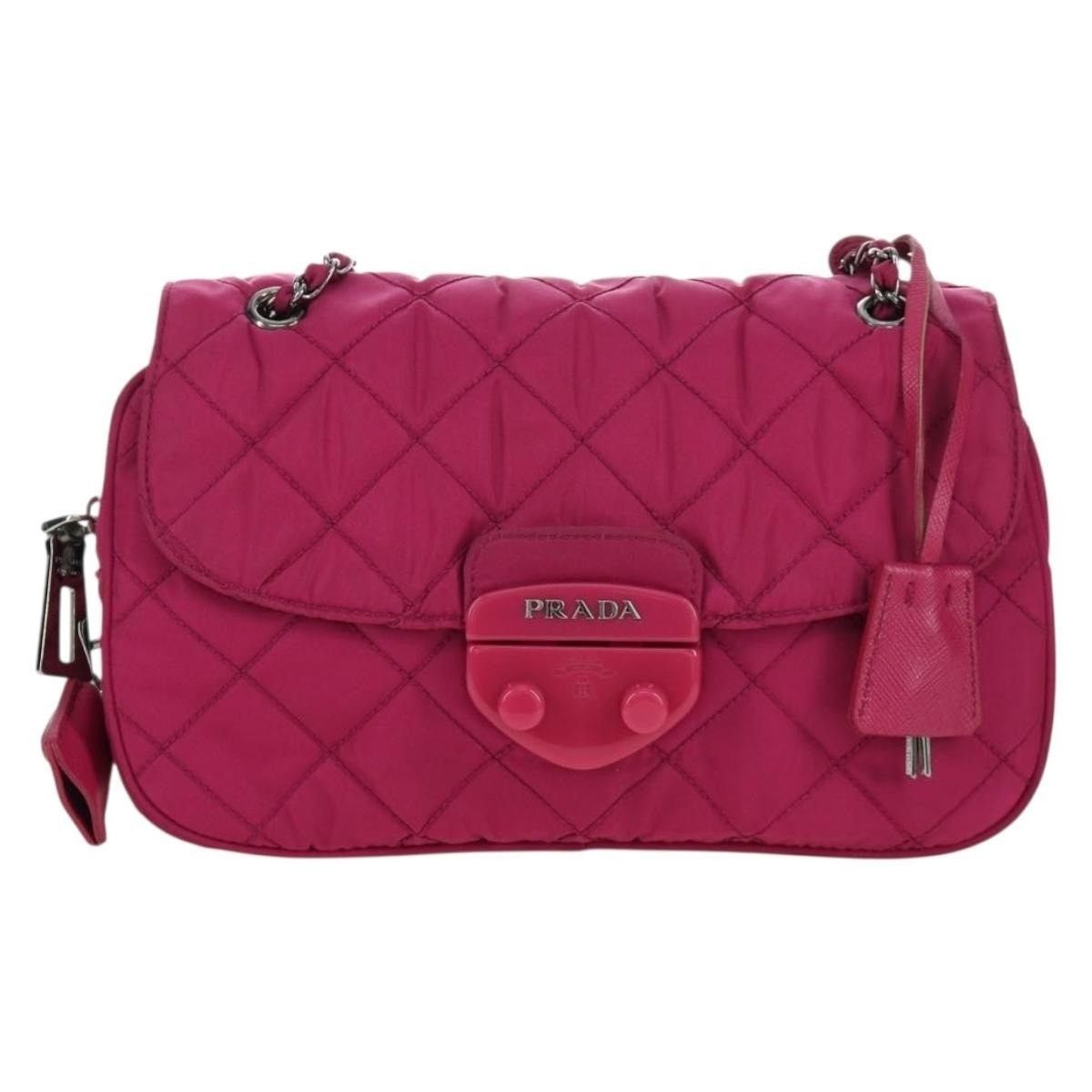 Prada Prada Nylon Chain Shoulder Bag Pink Size ONE SIZE - 1 Thumbnail