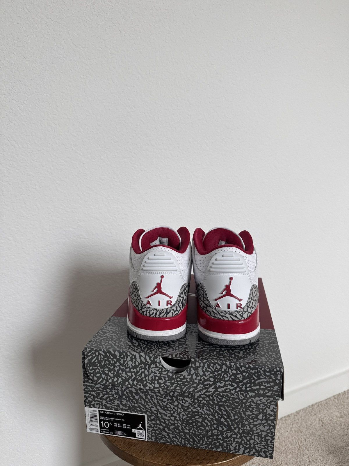 Jordan Brand × Nike Jordan 3 Cardinal Size US 10.5 / EU 43-44 - 3 Thumbnail