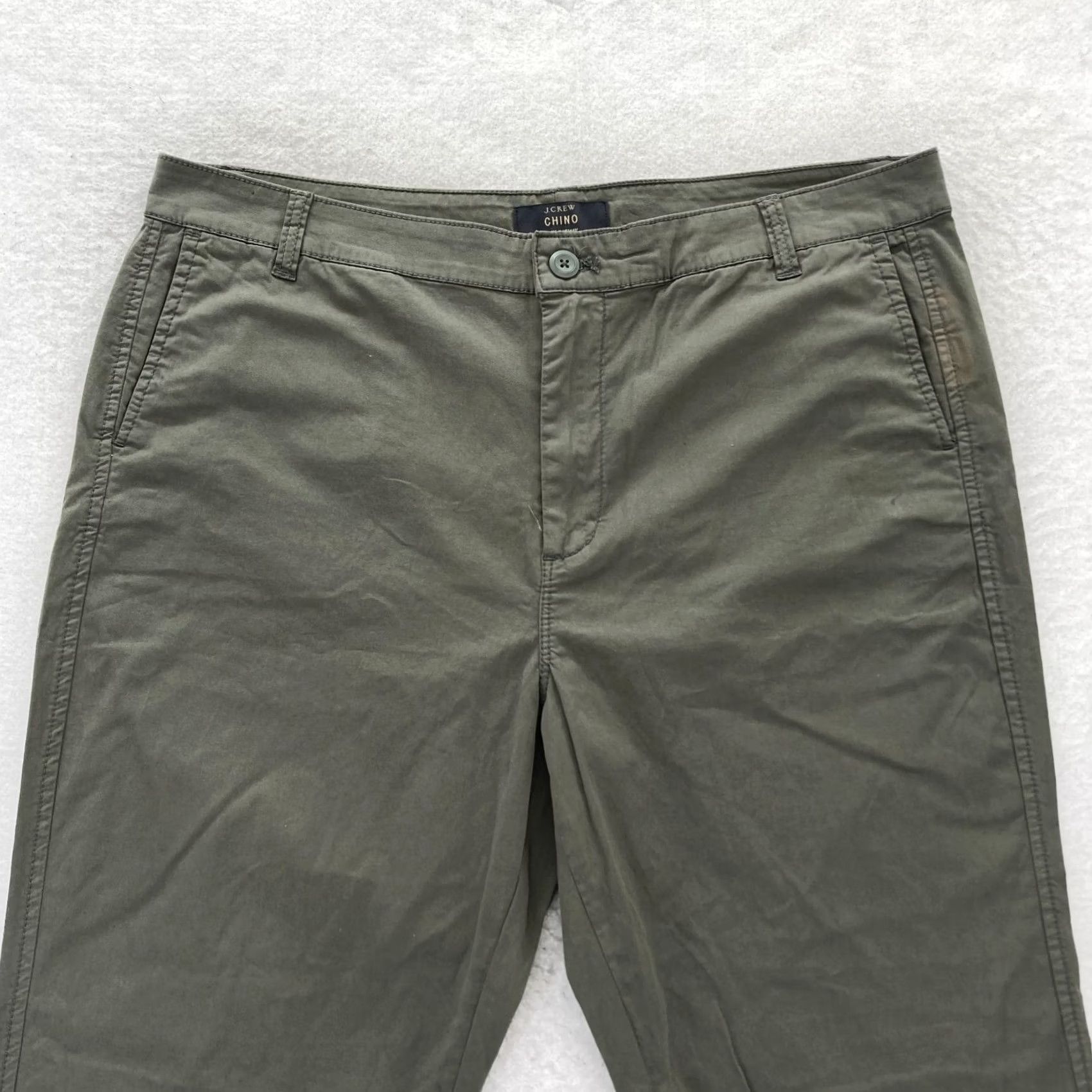 J.Crew J.Crew Chino Pants Women's 32P Petite Green Stretch Fabric Straight High Rise Pants Size 24" / US 00 / IT 34 - 2 Thumbnail
