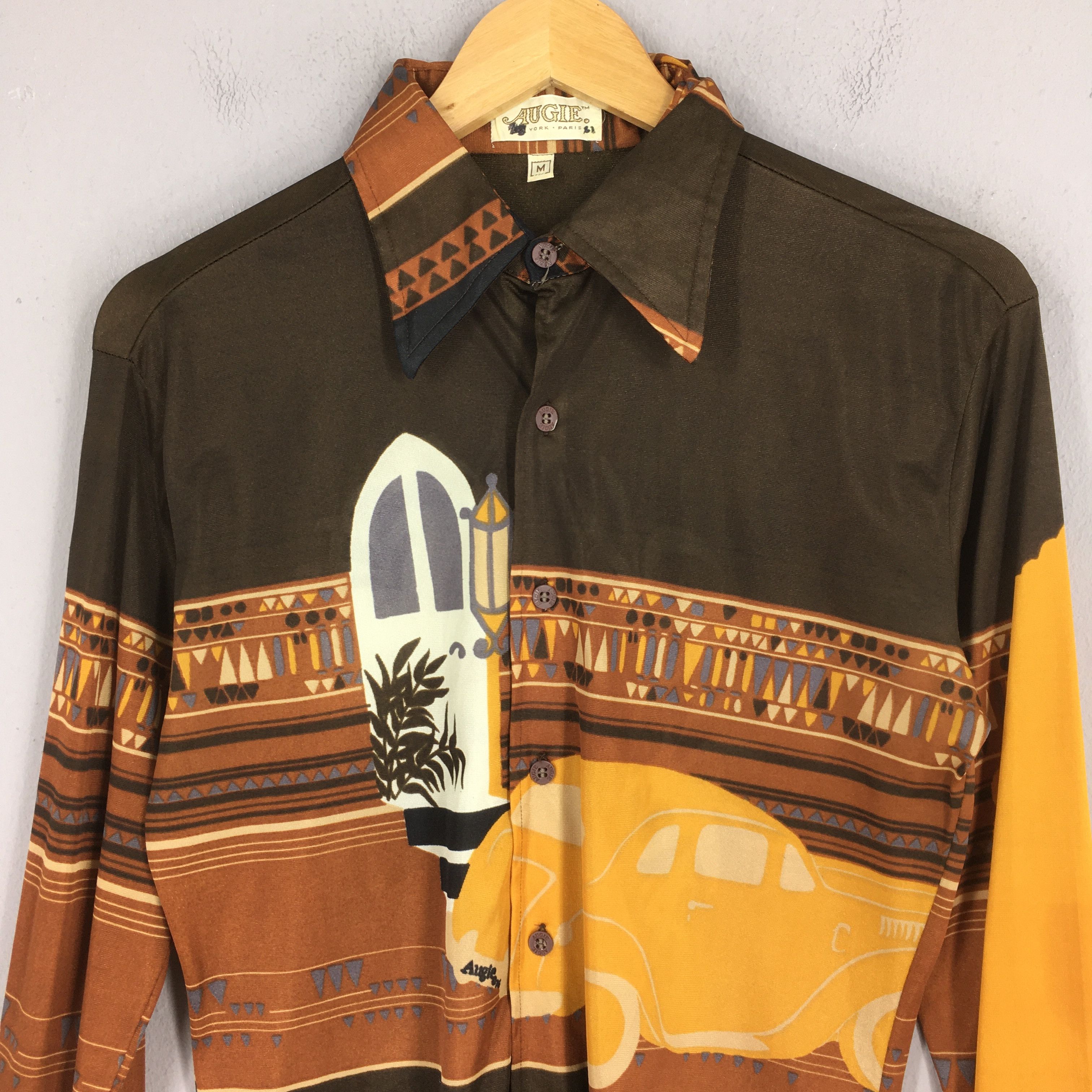 Vintage Vintage 1970s Augie Novelty Classic Car Shirt Medium Size US M / EU 48-50 / 2 - 2 Thumbnail