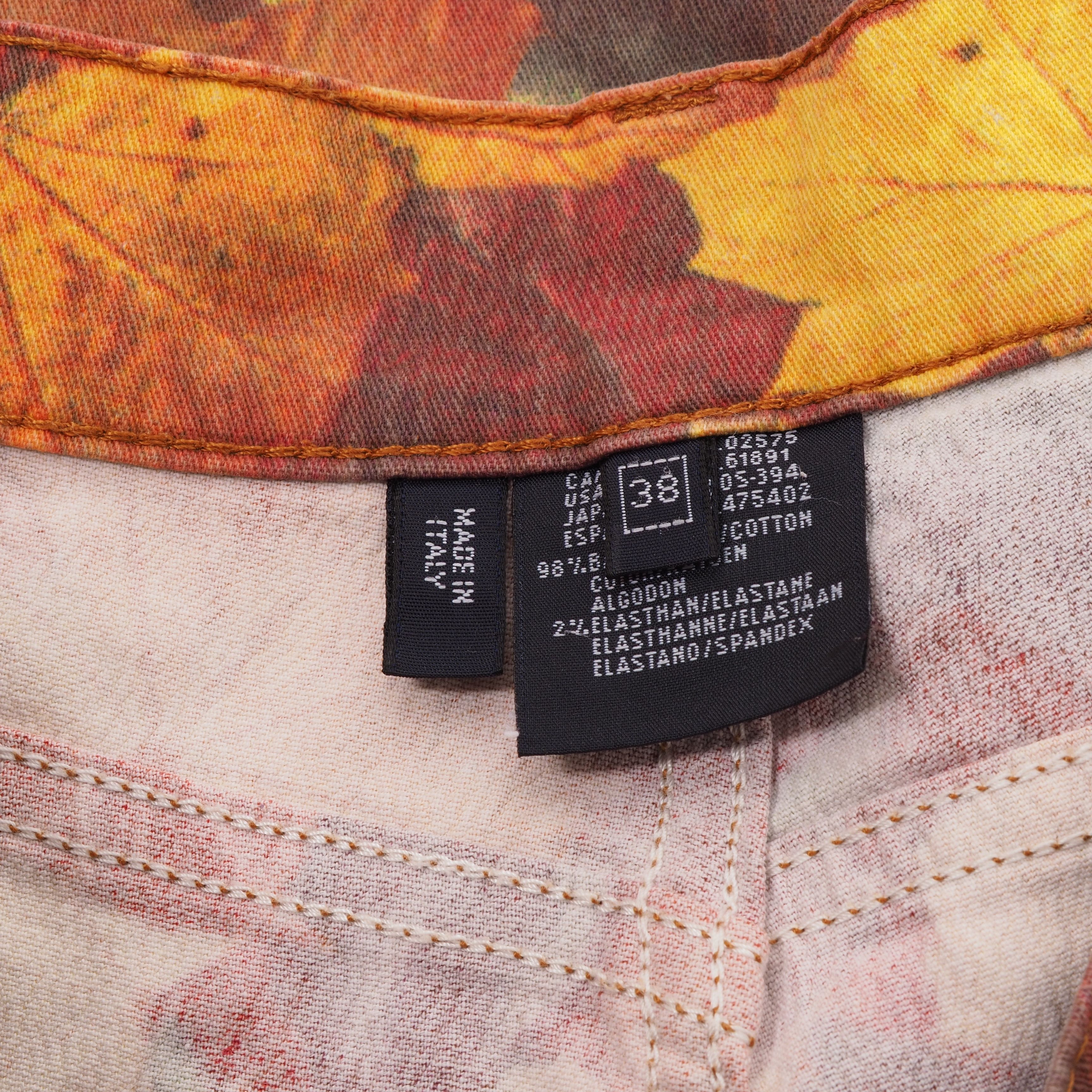 Escada ESCADA Vintage Autumn Leaves Print Pants Jeans Size 27" / US 4 / IT 40 - 5 Thumbnail