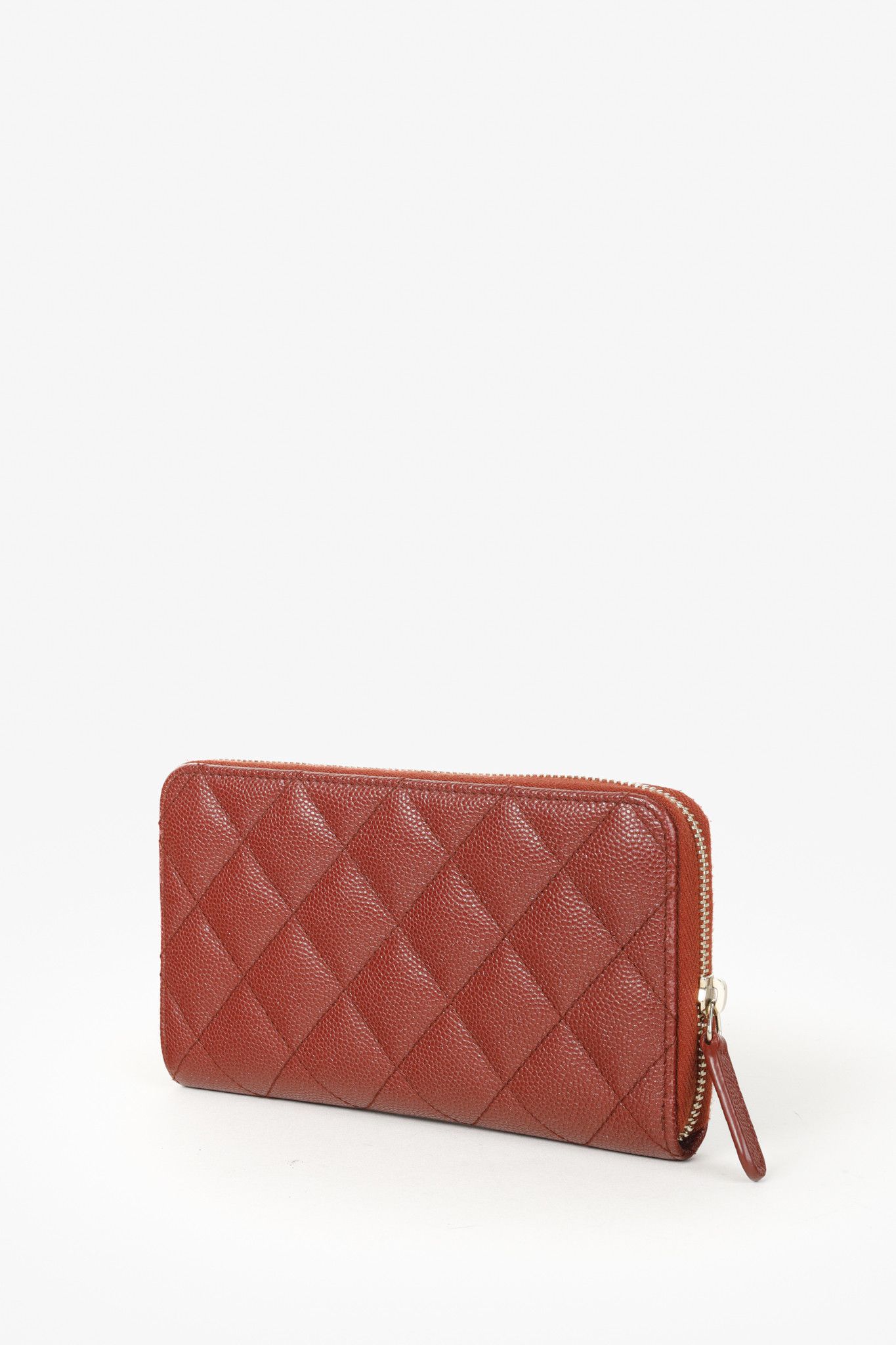 Chanel Chanel Oxblood Glitter Caviar Zipper Wallet Size ONE SIZE - 3 Thumbnail