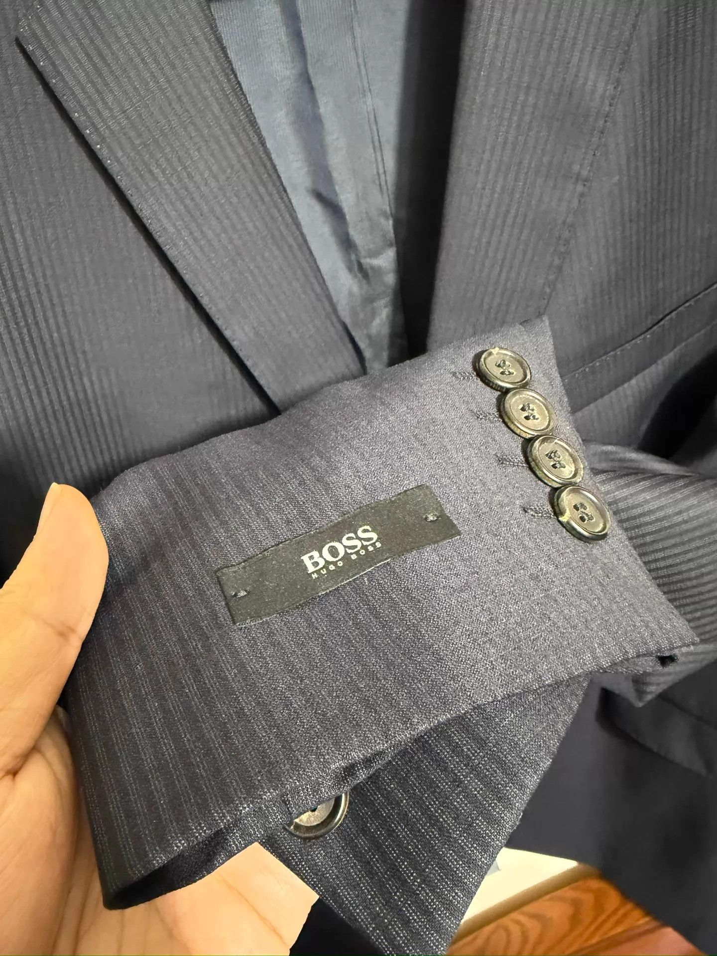 Hugo Hugo Boss Black Label Slim Navy Stripe Blazer 56 Size US XL / EU 56 / 4 - 5 Thumbnail