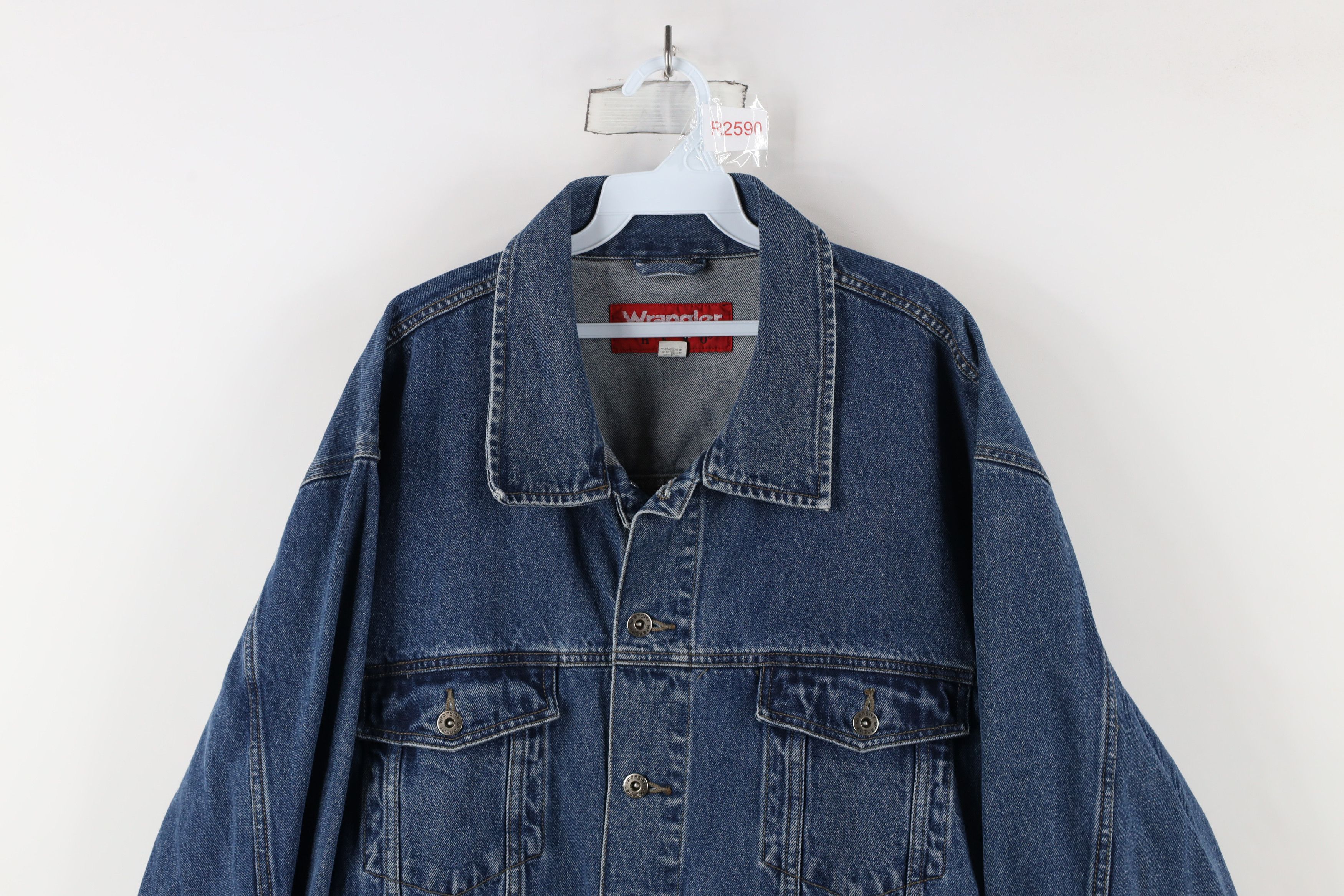 Vintage × Wrangler Vintage Wrangler Denim Jean Trucker Jacket Blue Cotton Size US XXL / EU 58 / 5 - 2 Thumbnail