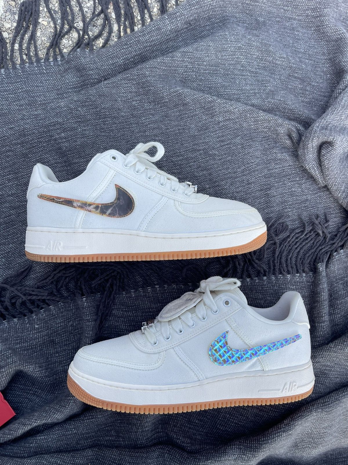 Pre-owned Nike X Travis Scott “sail” Air Force 1 Low Size 11 Shoes In White