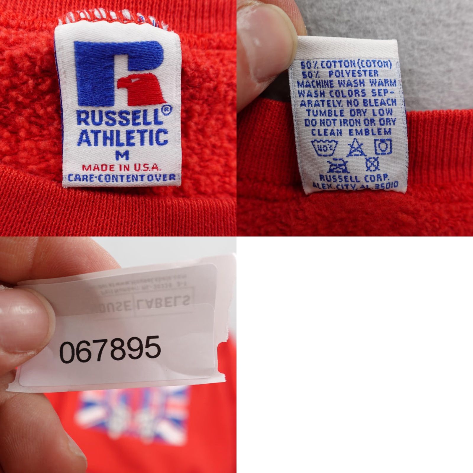 Russell Athletic VINTAGE Russell Athletic Sweatshirt M Red 90s Concours of Elegance Logo Graphic Print Mens Shirt Pullover Fabric Cotton Polyester Fleece Size US M / EU 48-50 / 2 - 9 Thumbnail