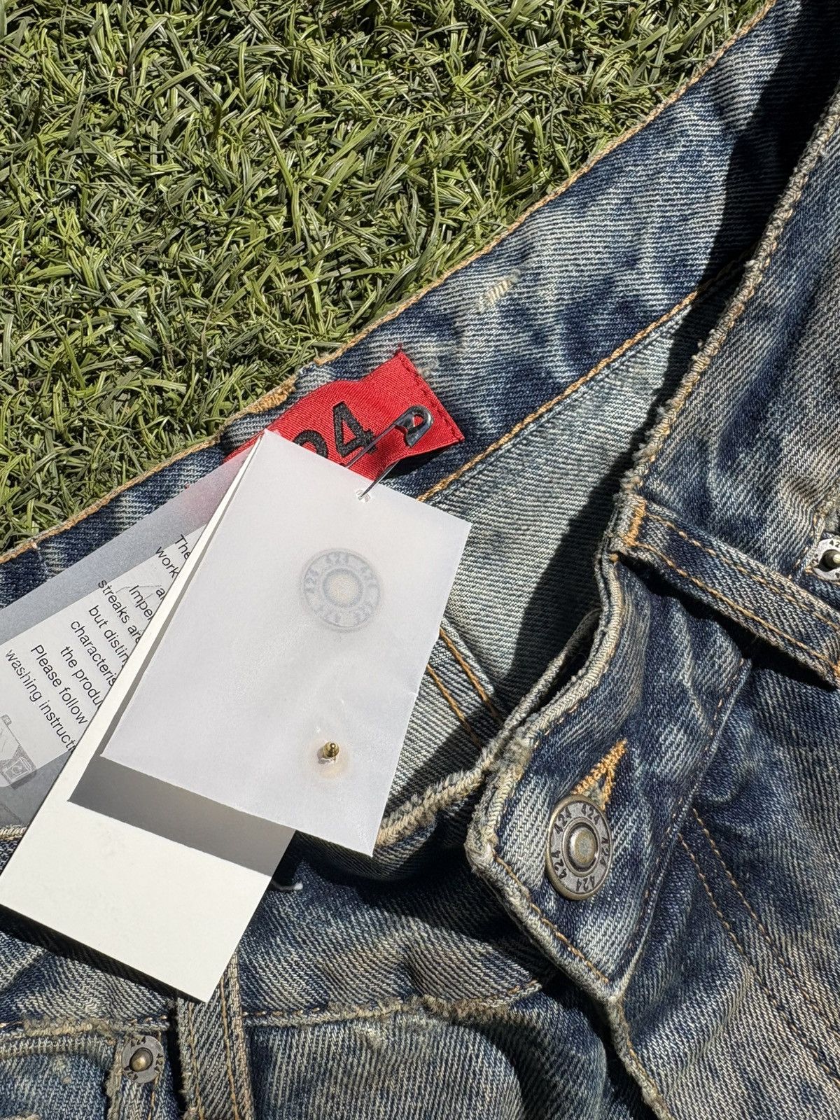 424 424 Distressed Big Daddy Denim Blue Size 44 fits 28/30 Size US 28 / EU 44 - 9 Thumbnail