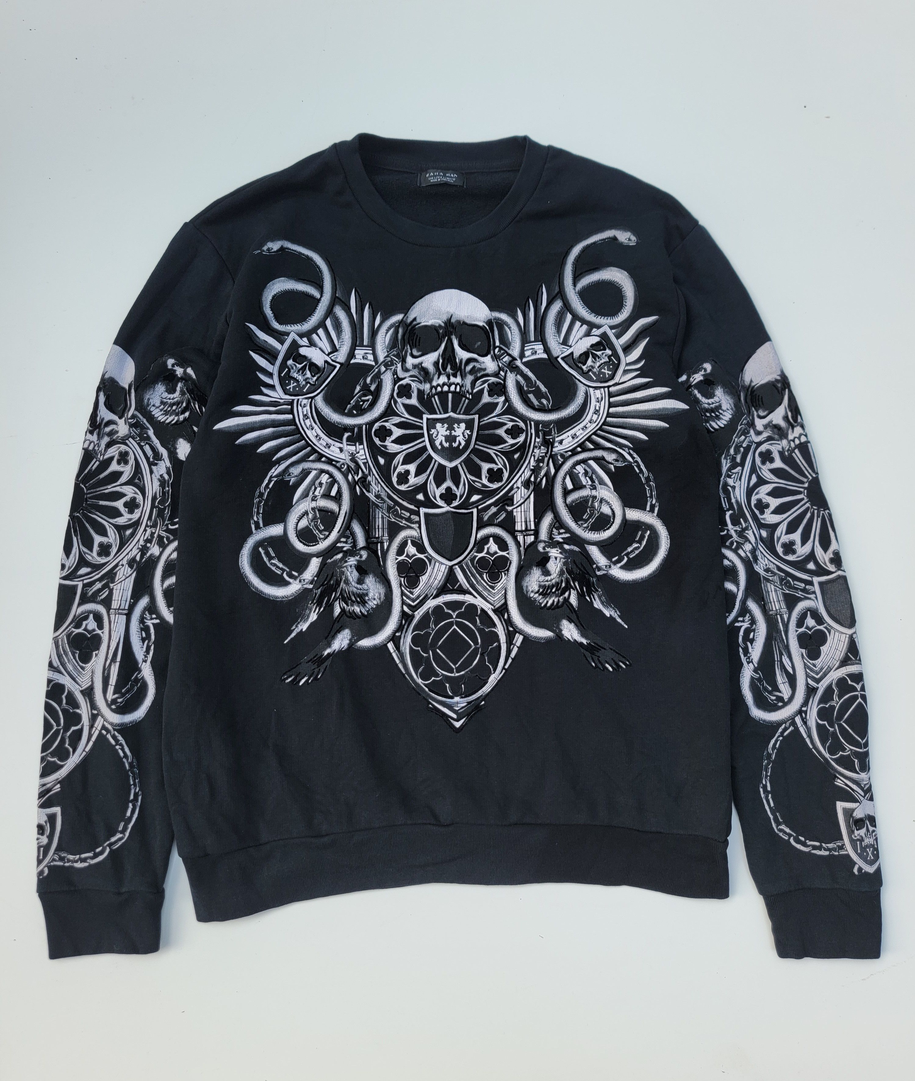 Vintage × Zara ✅️Vtg Y2K Zara Skull Over Print Size US L / EU 52-54 / 3 - 1 Thumbnail