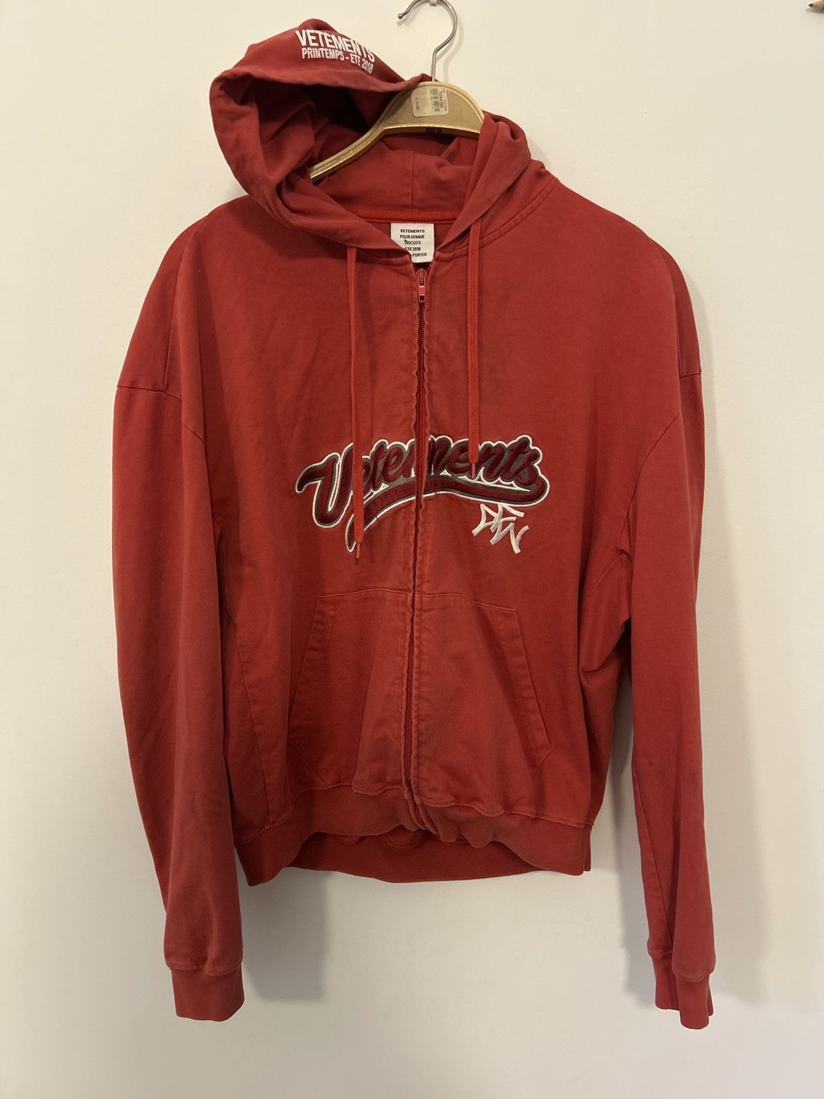 VETEMENTS Logo-embroidered ベースボール Vetements Vetements embroidered baseball logo hoodie w/hood