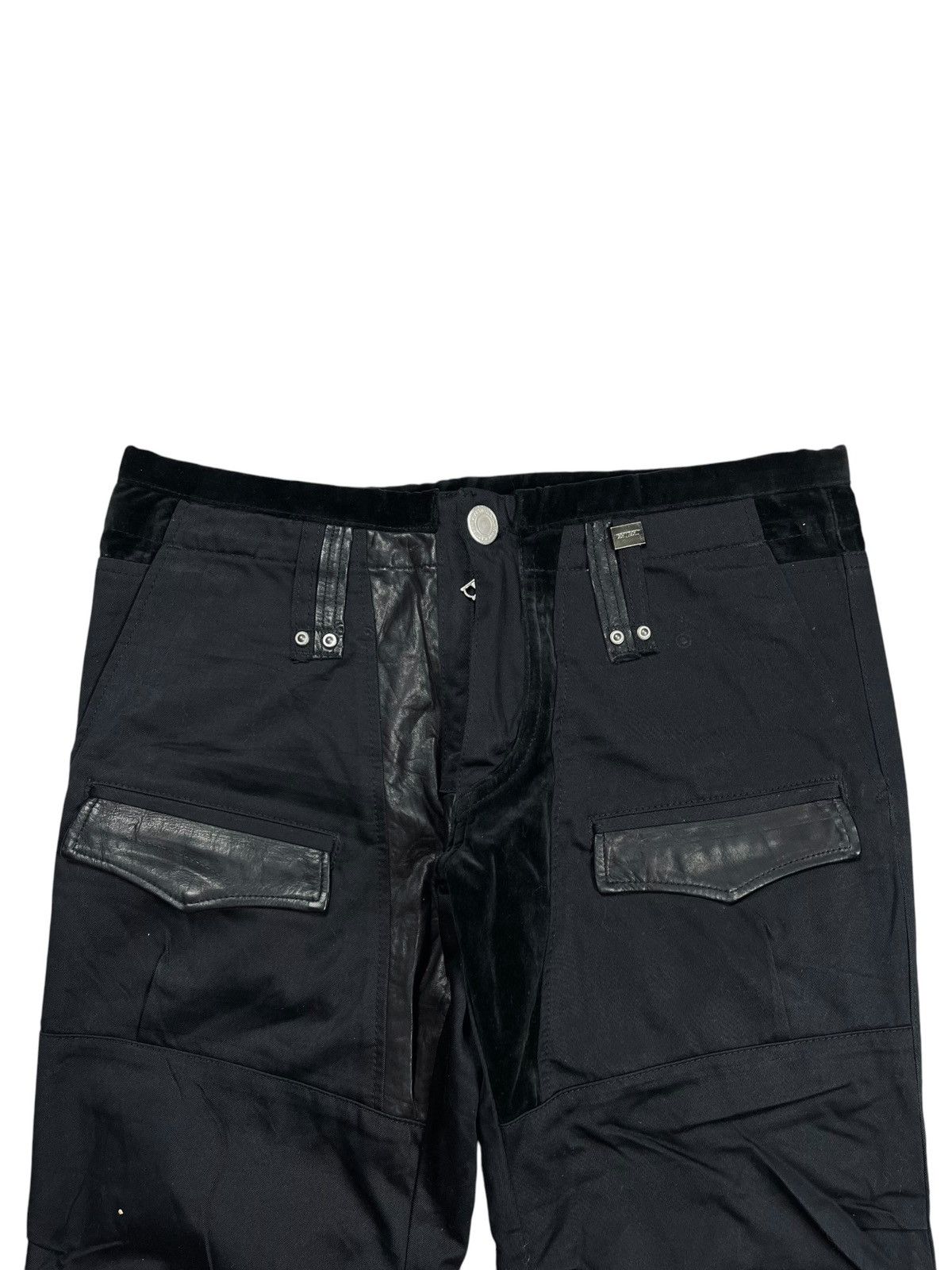 14th Addiction 2005 Artisan - Riri Zips Bad Boy Mix Velour Biker Pants Size US 30 / EU 46 - 5 Thumbnail