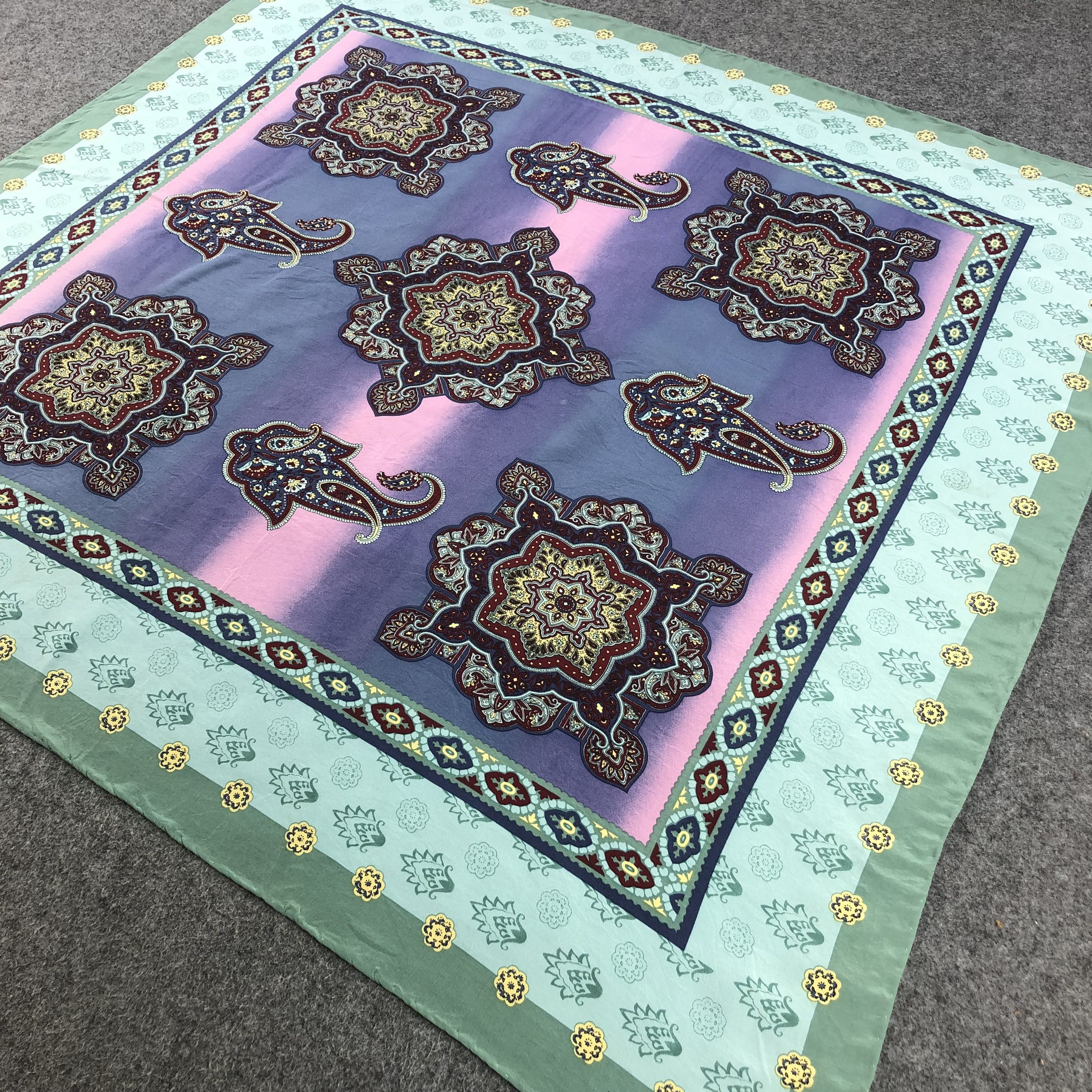Japanese Brand Vintage Vismara Paisley Silk Scarf M320 Size ONE SIZE - 4 Thumbnail