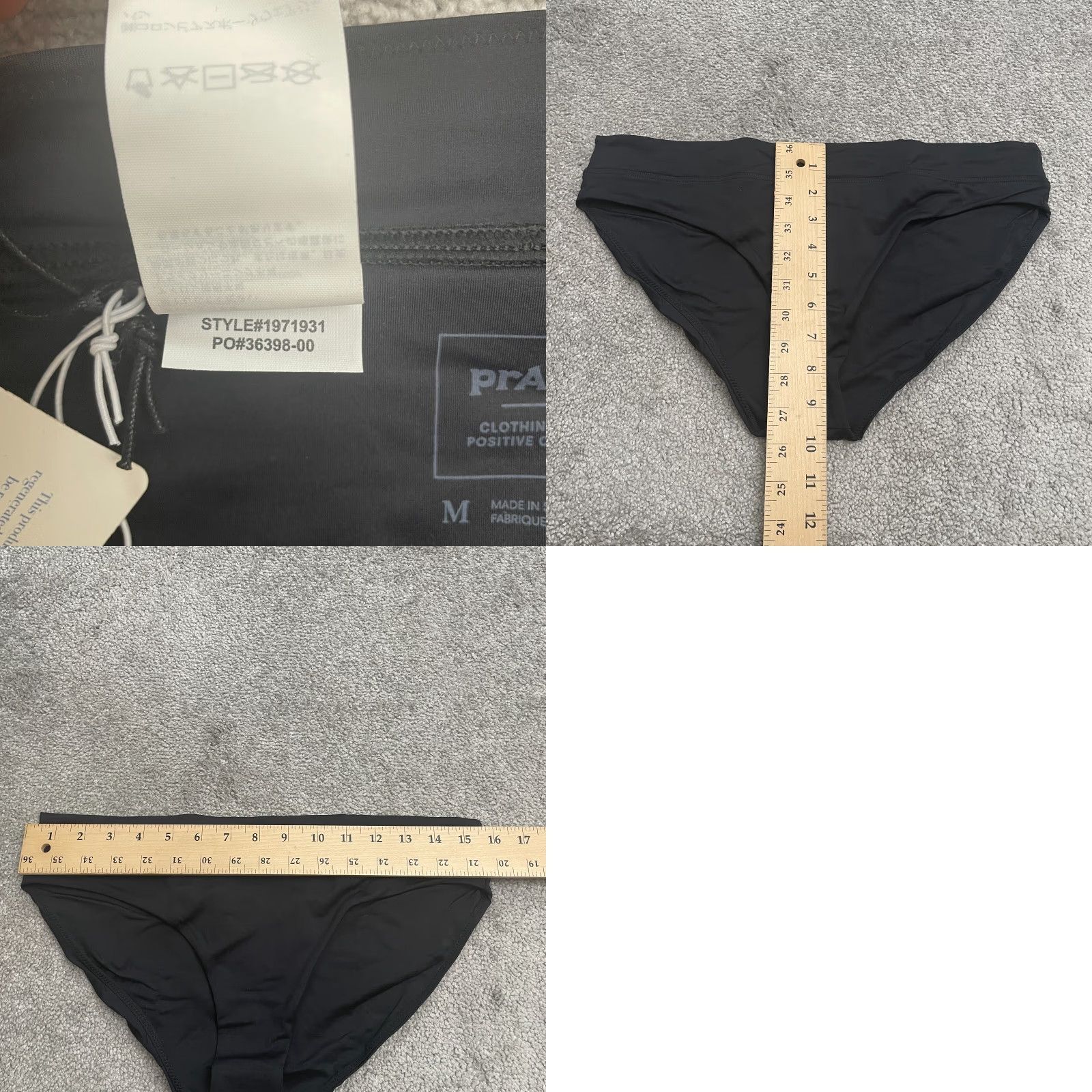 Prana prAna Bikini Bottom Womens Size M Solid Black Nylon Swimwear Beach Stretch Size 32" / US 10 / IT 46 - 8 Thumbnail