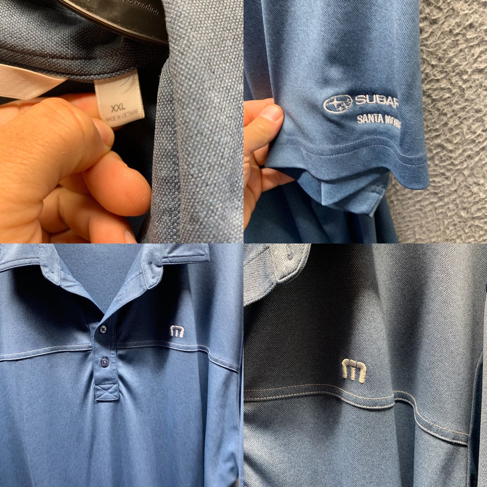 TravisMathew Travis Mathew Polo Shirt Adult 2XL Blue Golf Breathable Mens Regular Short Sleeve Collared Solid Pattern Polo Shirt Size US XXL / EU 58 / 5 - 8 Thumbnail
