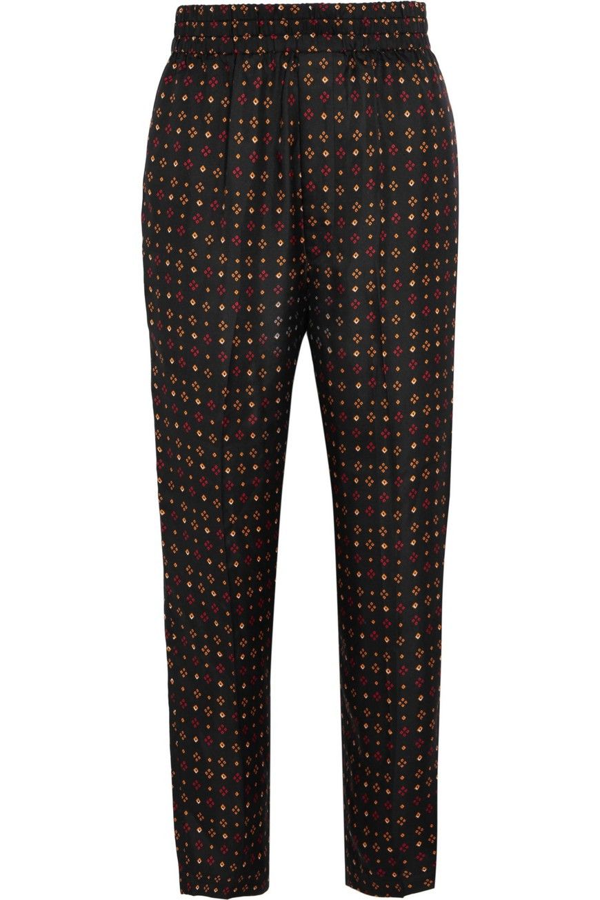 Isabel Marant Isabel Marant Toya Printed Silk-satin Tapered Pants Size 28" / US 6 / IT 42 - 1 Thumbnail