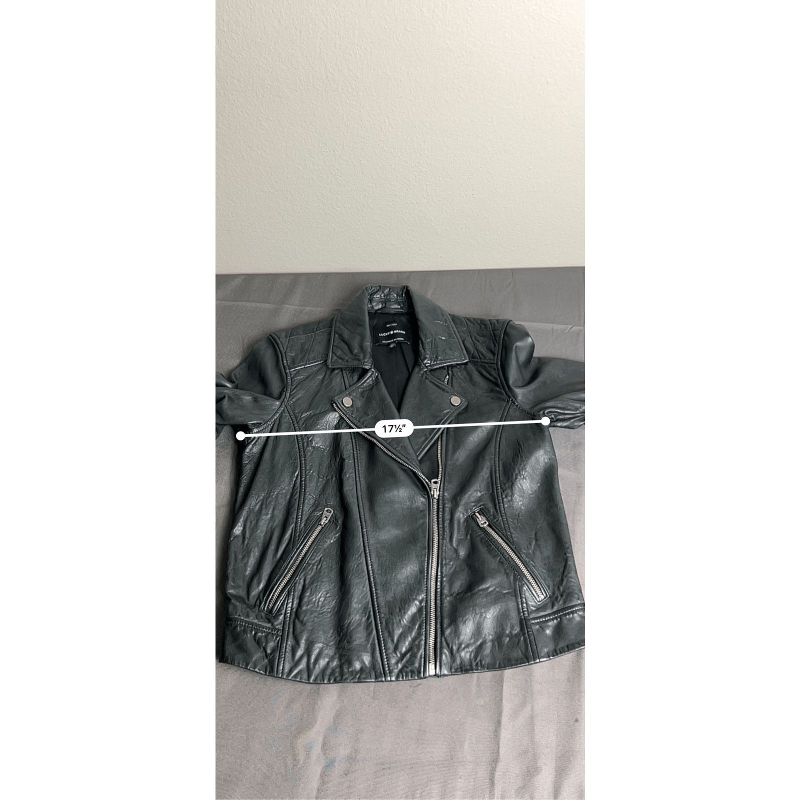 Lucky Brand Lucky Brand Pin Dot Genuine Lamb Leather Moto Jacket Black S Size S / US 4 / IT 40 - 9 Thumbnail