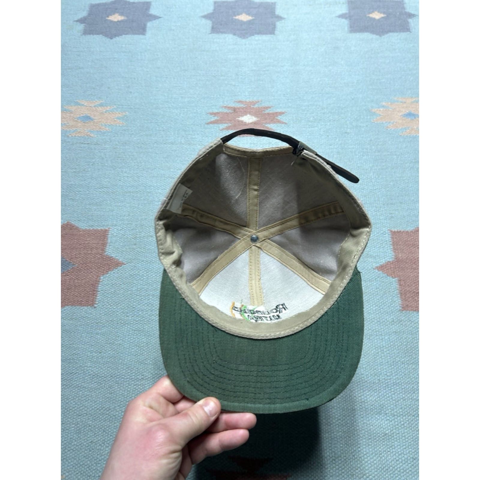 Vintage VINTAGE StrapBack Hat Cap USA Adjustable Green Tan Men Adjustable Strapback USA Hat Size ONE SIZE - 6 Thumbnail