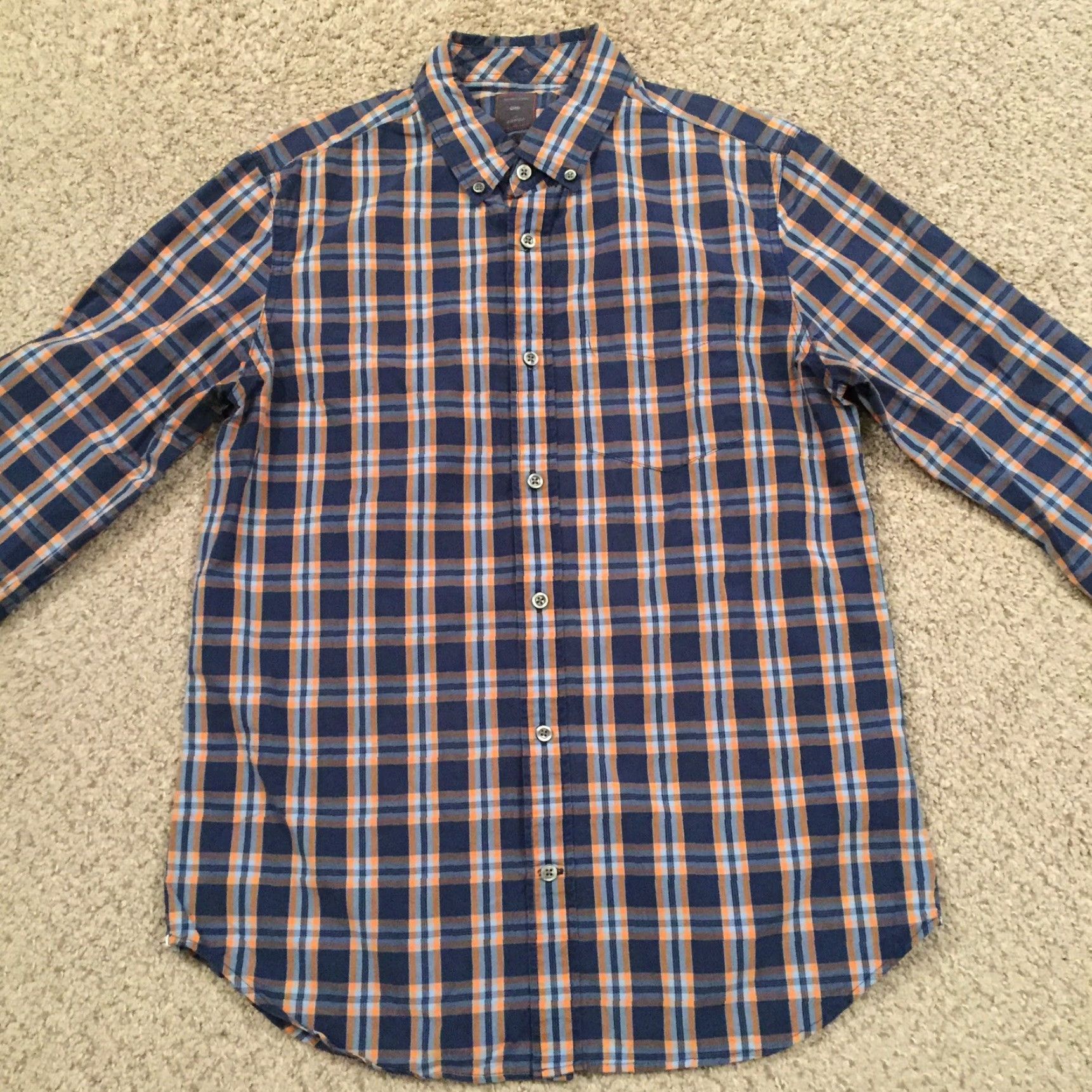 Gap Gap Button-Up Shirt Mens Medium Blue Orange Plaid Long Sleeve Casual Size US M / EU 48-50 / 2 - 5 Thumbnail