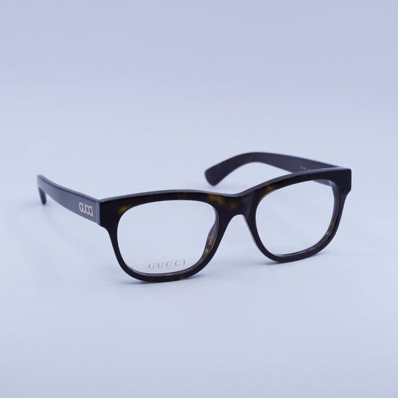 Gucci Gucci GG1796O 002 Eyeglasses Dark Havana 52mm Square Frame Size ONE SIZE - 3 Thumbnail