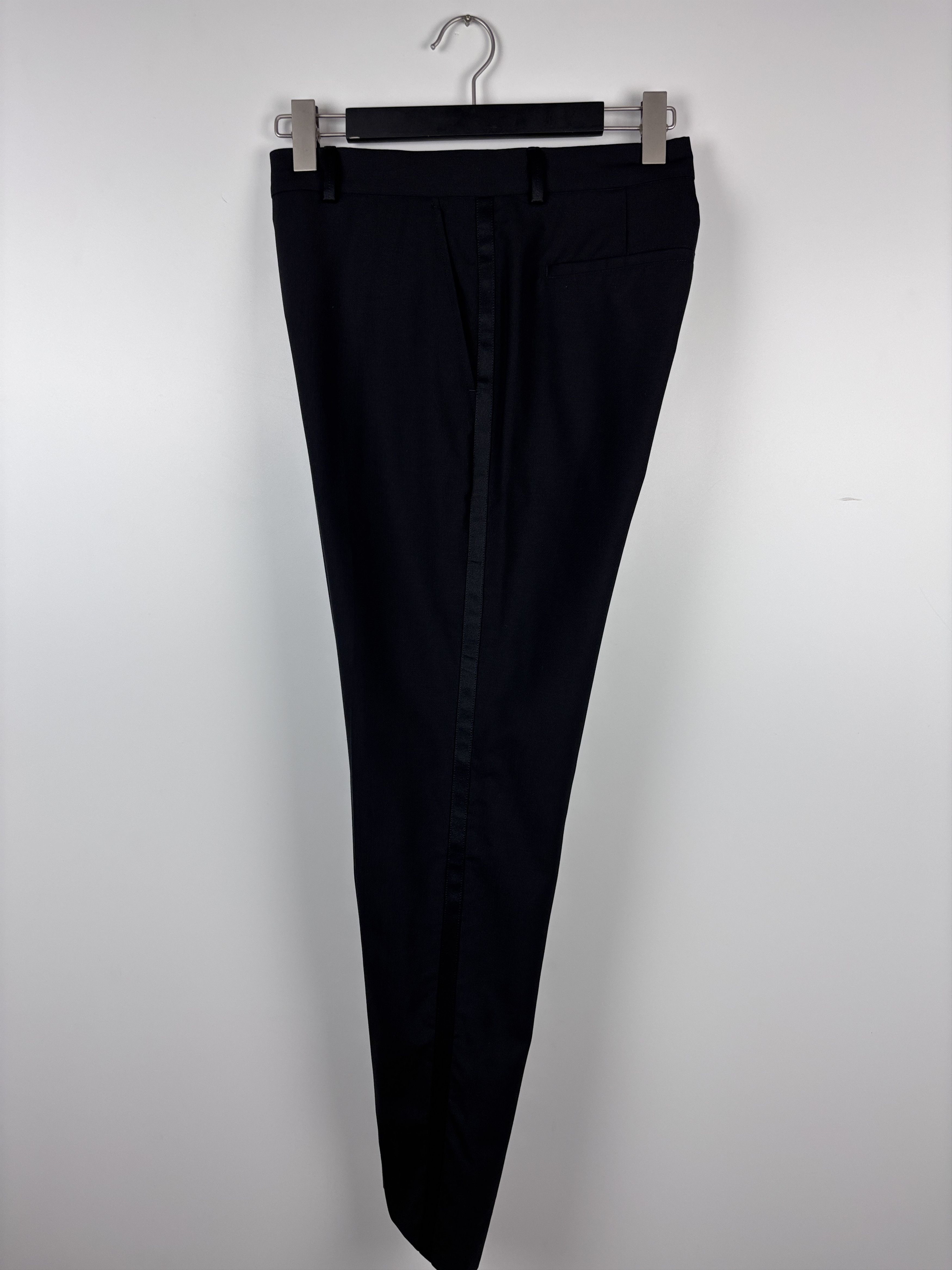 Pierre Balmain Pierre Balmain Satin Trim Wool Trousers Black Pants 38/50 Size US 38 / EU 54 - 8 Thumbnail