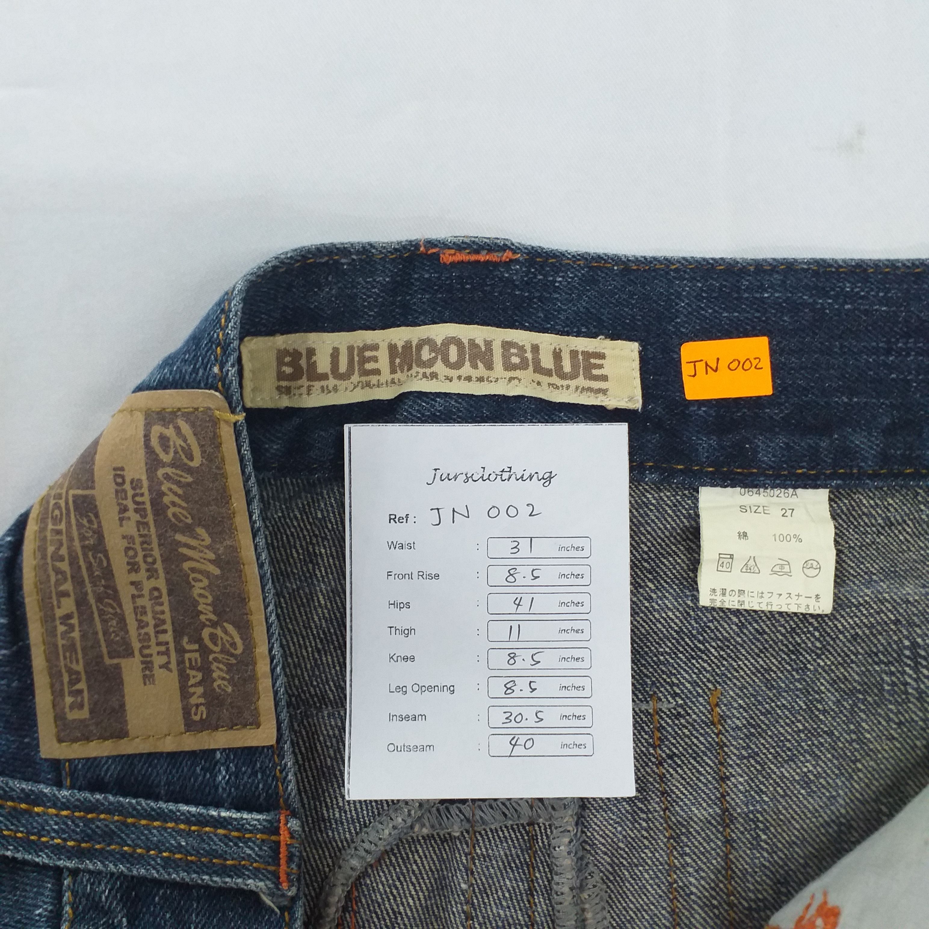 Japanese Brand Blue Moon Blue Distressed Denim Japanese Brand 31x30.5 JN002 Size US 31 - 8 Thumbnail