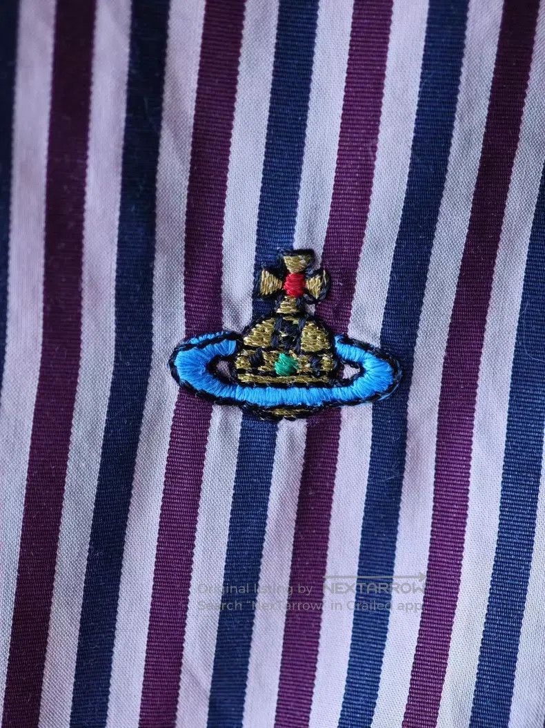 Vivienne Westwood Vivienne Westwood Blue and Pink Striped Shirt with Tie Size S / US 4 / IT 40 - 6 Thumbnail