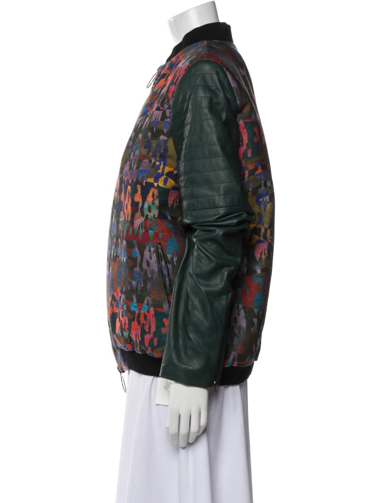 Other Marcell Von Berlin Patterned Leather Trim Jacket Size: S Size S / US 4 / IT 40 - 2 Thumbnail