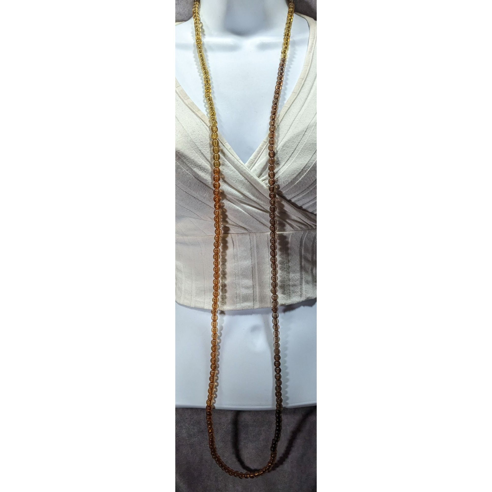 Other Vintage Lucite Earth Tone Translucent Beaded Necklace Size ONE SIZE - 2 Thumbnail