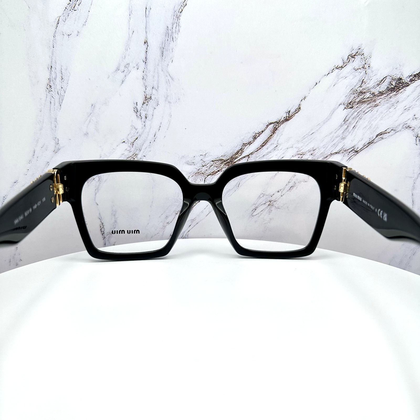 Miu Miu MIU MIU Womens Eyeglasses Black Square Full Rim frames Size ONE SIZE - 15 Thumbnail