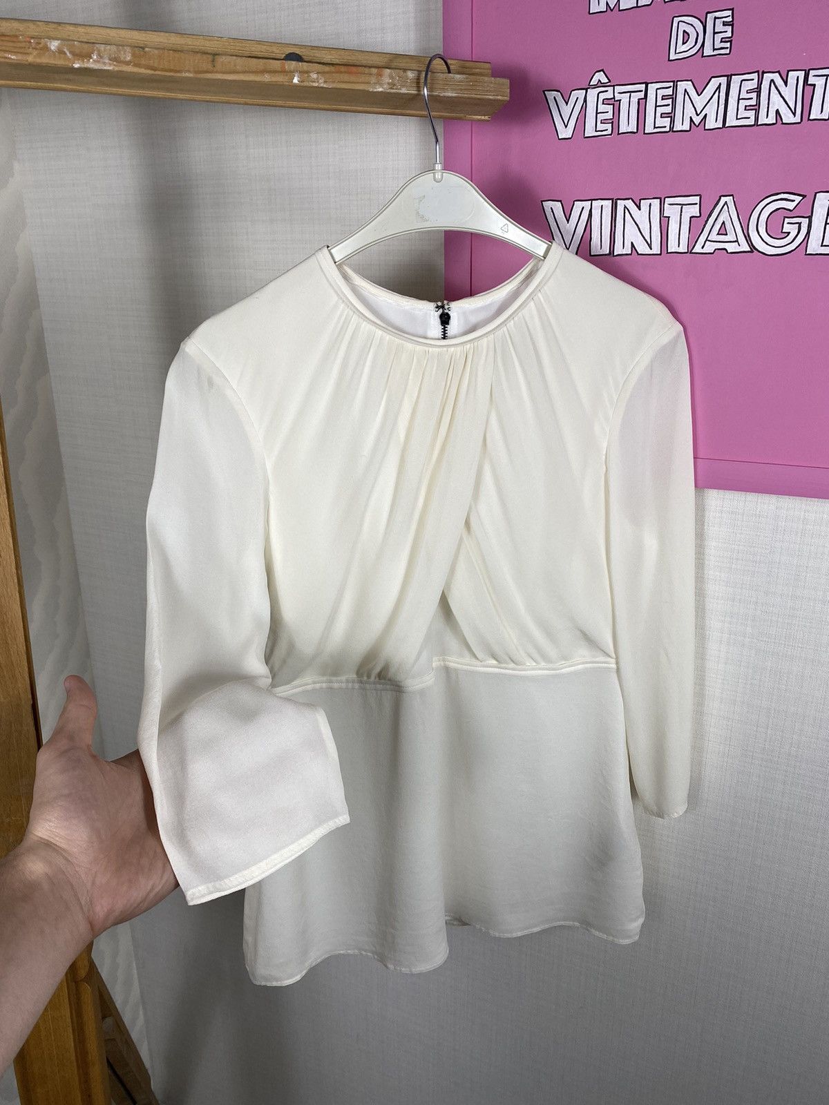 Burberry Burberry Pleated Cross Blouse Size S / US 4 / IT 40 - 4 Thumbnail