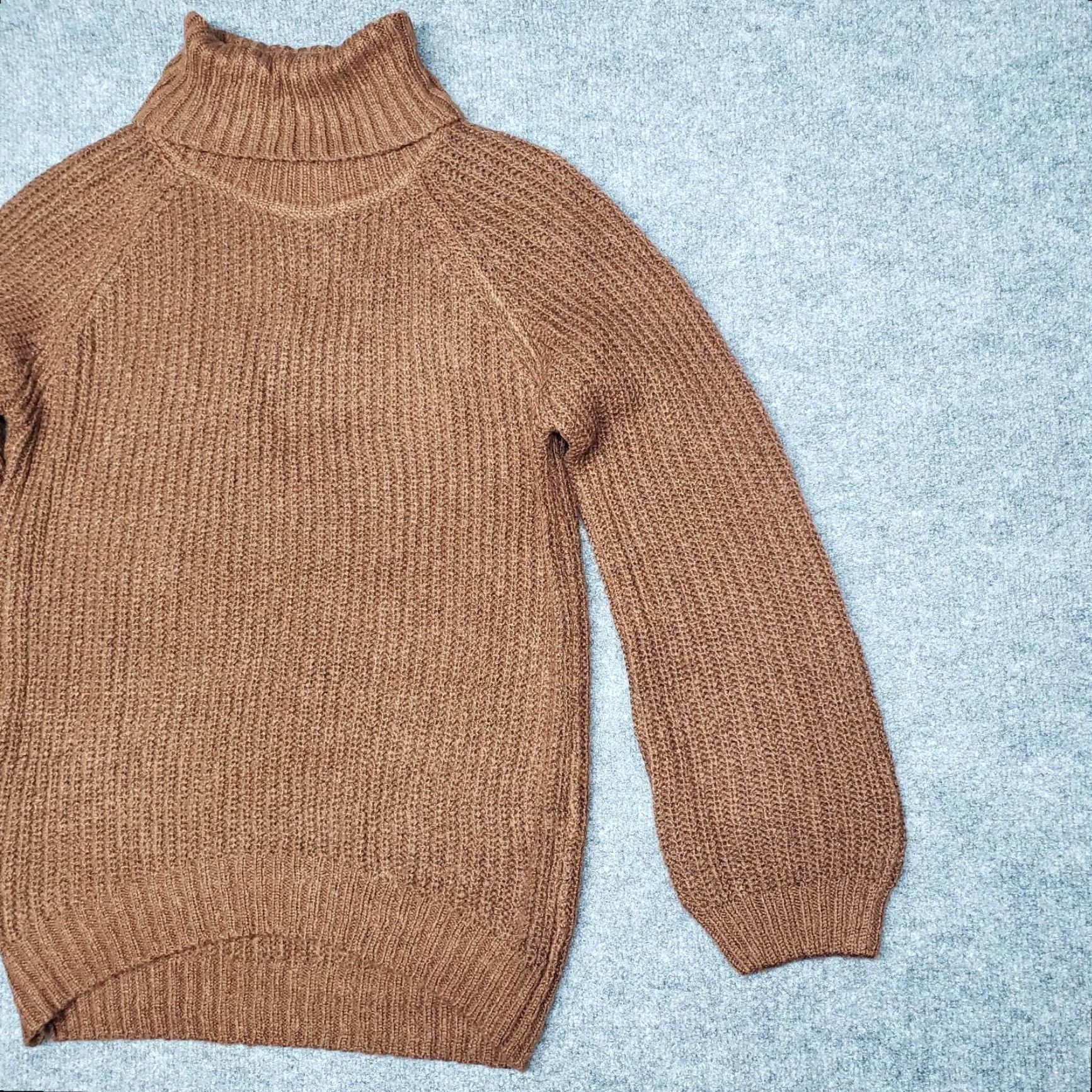 Vintage Rue21 Sweater Womens XS Brown Long Sleeve Turtleneck Tight Knit Pullover New Size XS / US 0-2 / IT 36-38 - 4 Thumbnail