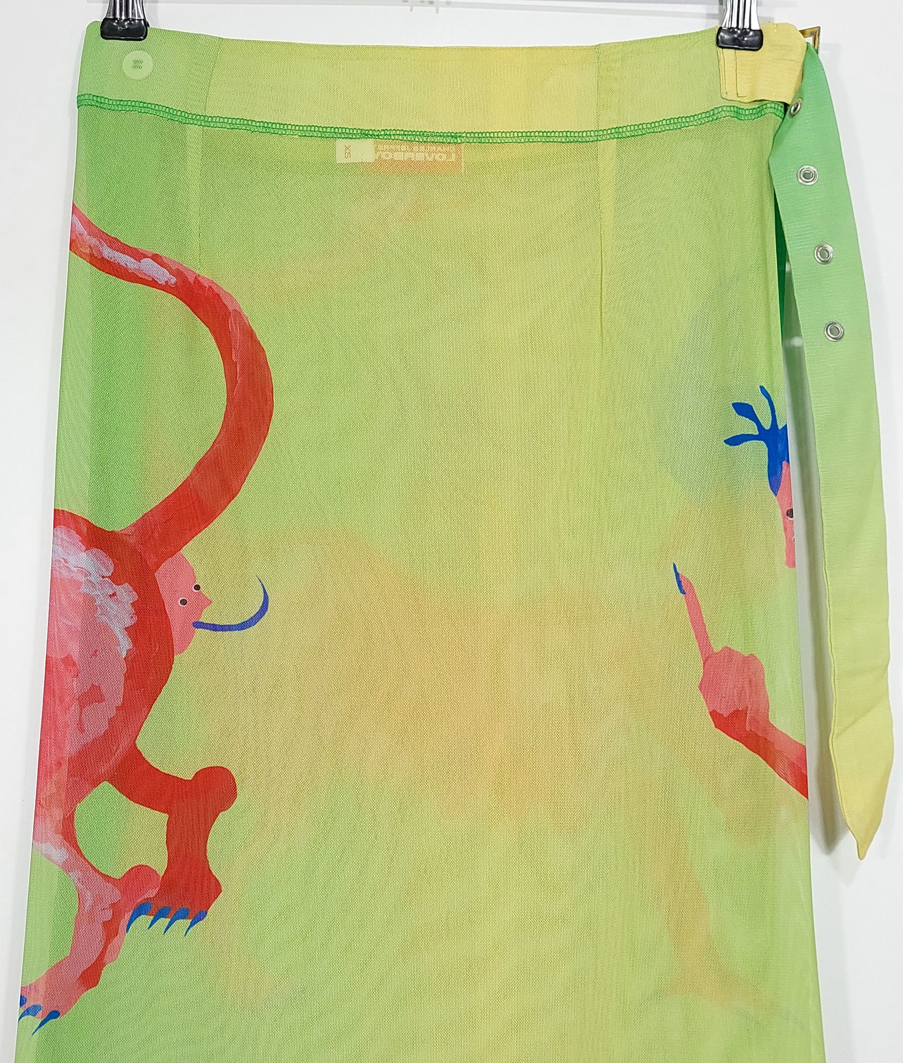 Charles Jeffrey LOVERBOY mesh graphic wrap skirt - multi XS Size 25" / US 0 / IT 36 - 8 Thumbnail