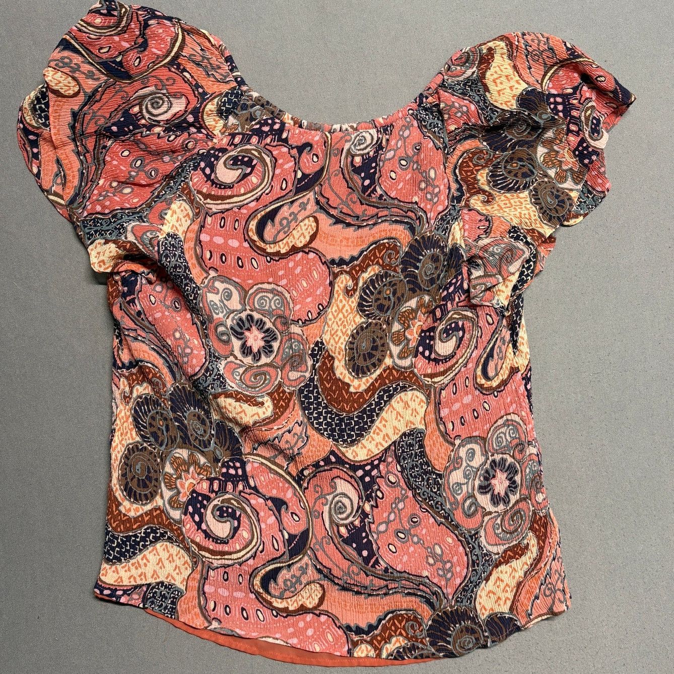 A.L.C. A.L.C. June Silk Ruffle Sleeve Top Paisley Multicolor Size 6 Size M / US 6-8 / IT 42-44 - 4 Thumbnail