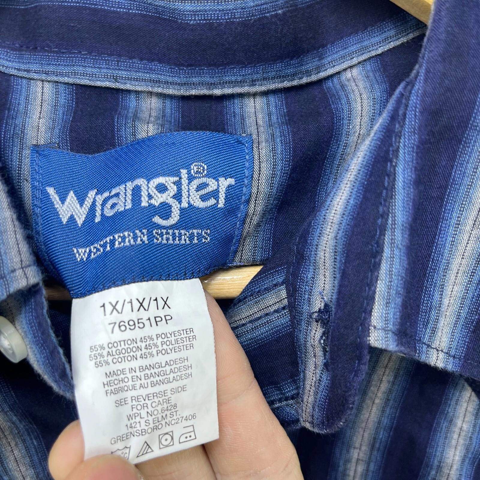 Wrangler Vintage 90s Wrangler Pearl Snap Button-Up Shirt 1X Size US XL / EU 56 / 4 - 5 Thumbnail