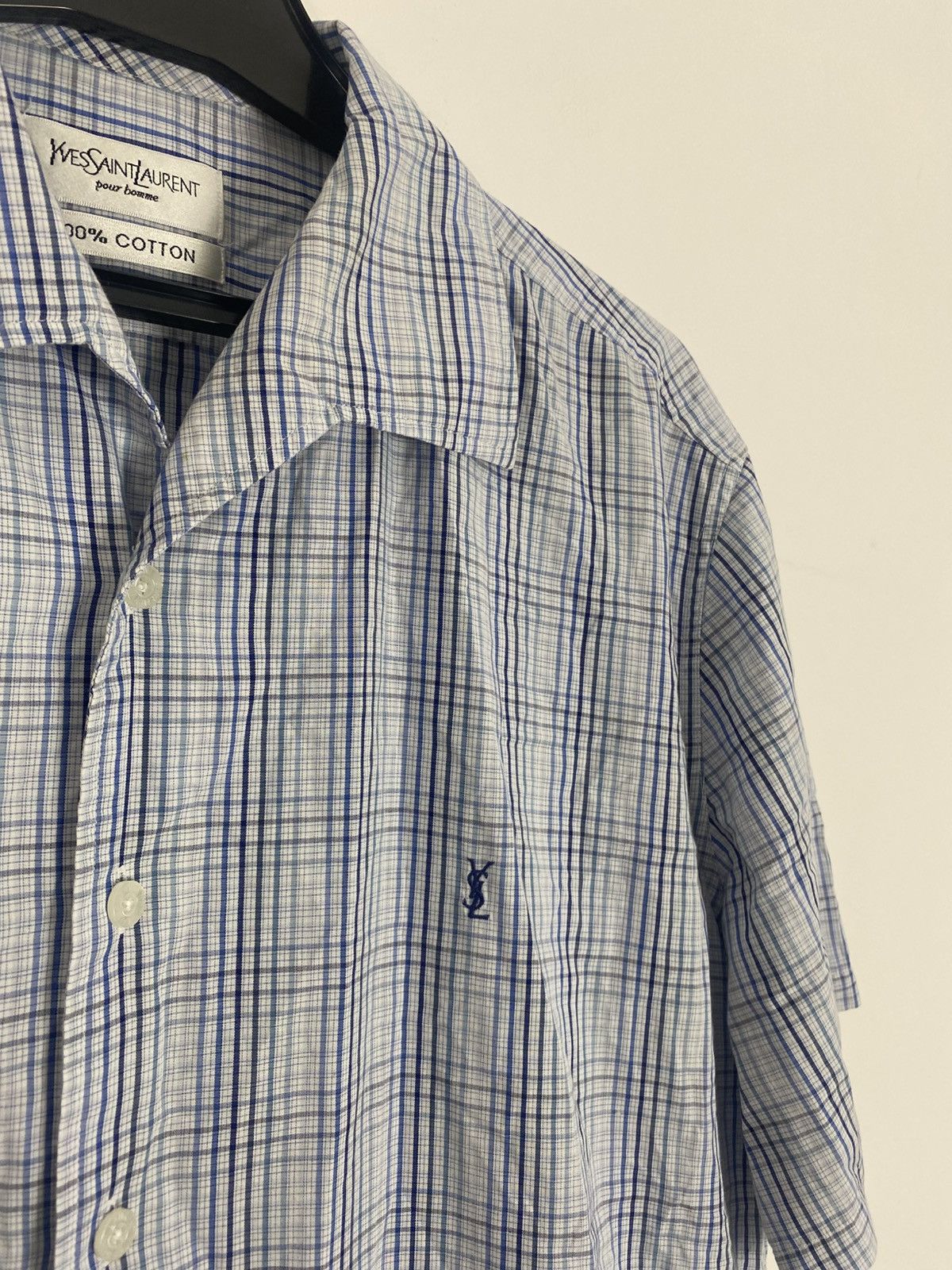 Yves Saint Laurent YSL Yves Saint Laurent Pour Homme Short Sleeve Shirt L Size US L / EU 52-54 / 3 - 11 Thumbnail