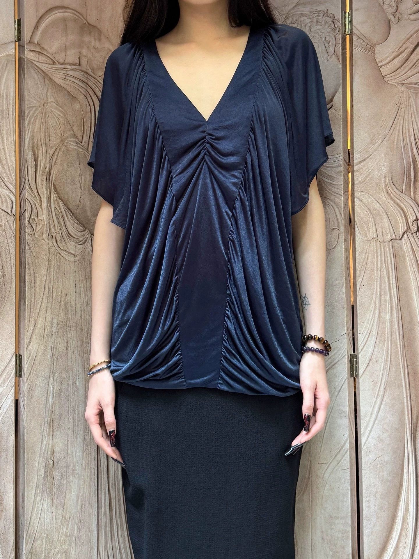 Helmut Lang Helmut Lang Vintage Sheen Drape Multi-Layered Top S Size S / US 4 / IT 40 - 5 Thumbnail