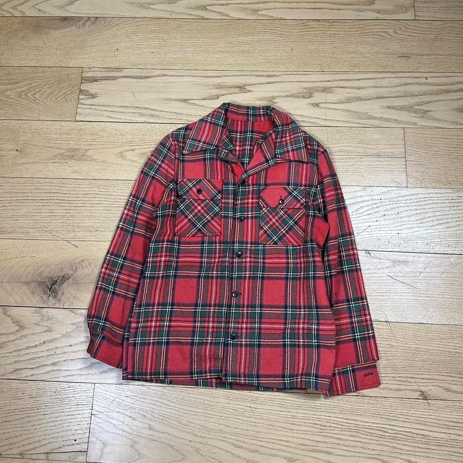 Vintage Vintage 70s plaid flannel shirt Size US L / EU 52-54 / 3 - 1 Thumbnail